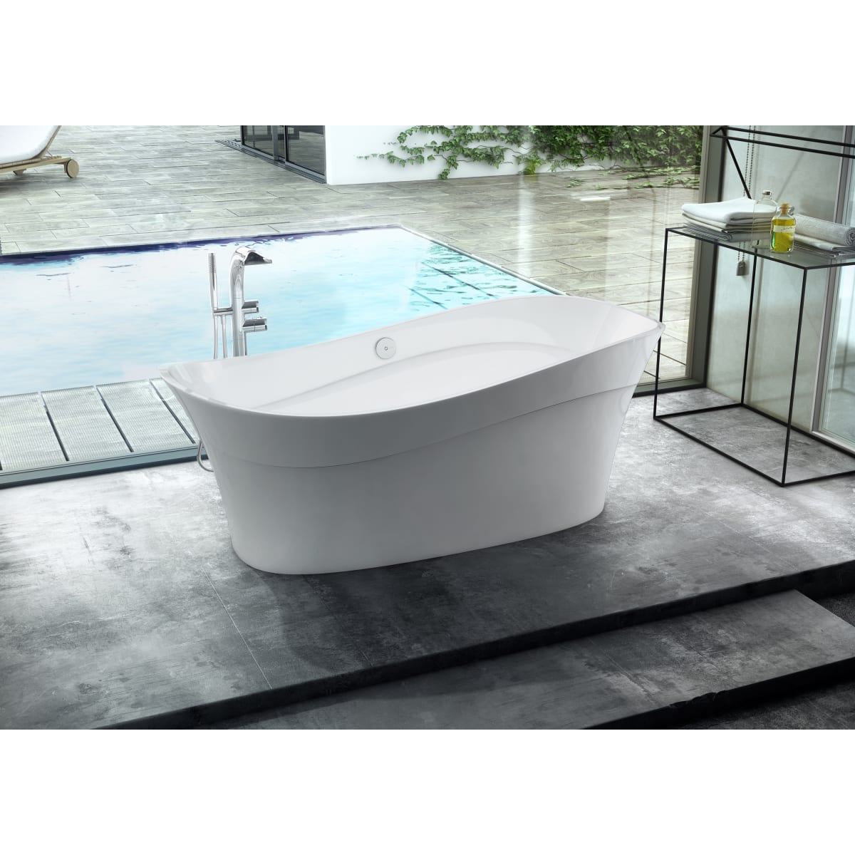 Victoria+Albert Pescadero 66-3/4" Soaking Bathtub for Freestanding Installations with Center Drain and Overflow