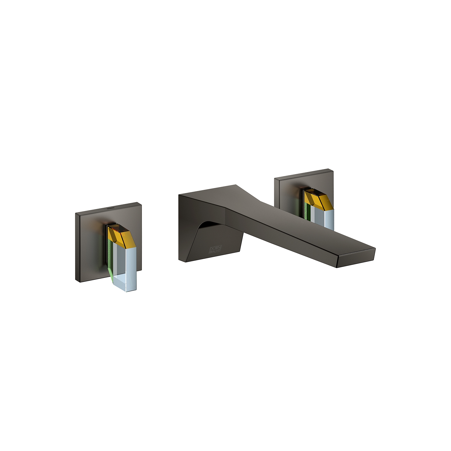 DornBracht Wall-mounted three-hole lavatory mixer without drain - Dark Platinum matte
