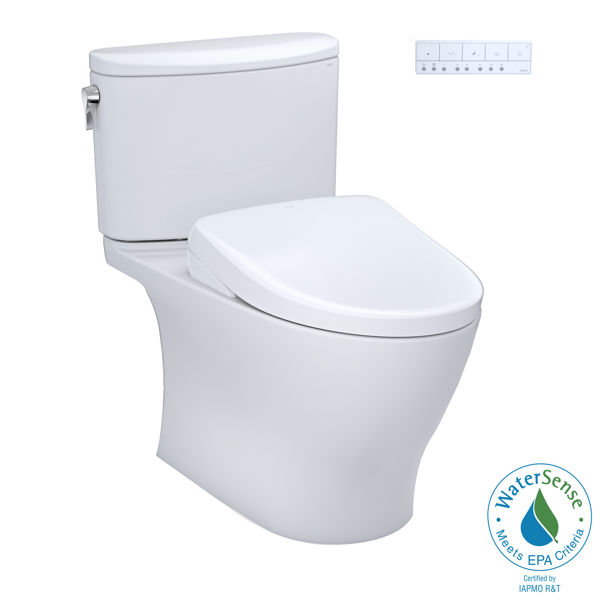Model: MW4424726CUFG#01 | TOTO TOTO® WASHLET®+ Nexus® 1G® Two-Piece Elongated 1.0 GPF Toilet with S7 Contemporary Bidet Seat, Cotton White - MW4424726CUFG#01
