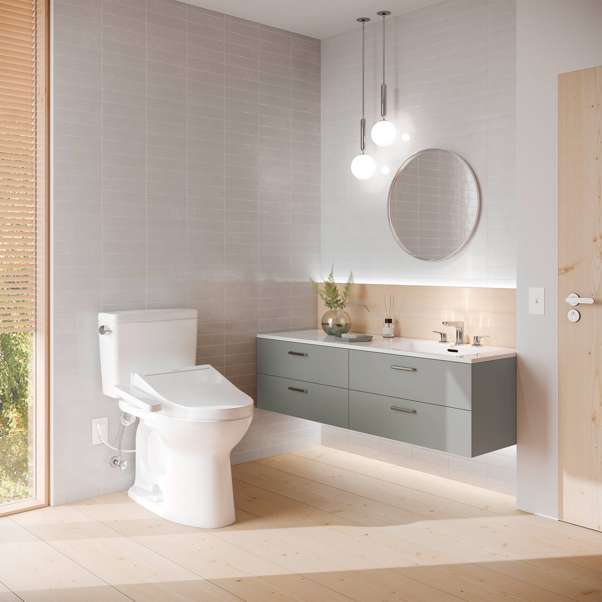 Model: MW7763074CSG#01 | TOTO TOTO® Drake® WASHLET®+ Two-Piece Elongated 1.6 GPF TORNADO FLUSH® Toilet with C2 Bidet Seat, Cotton White - MW7763074CSG#01
