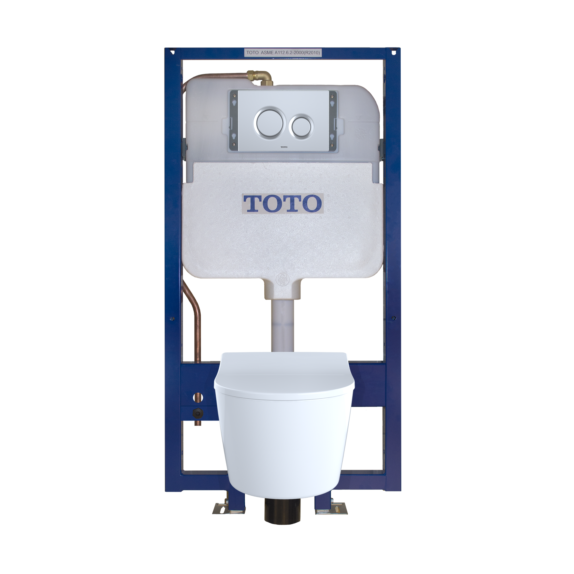Model: CT447CFG#01 | TOTO TOTO® RP Wall-Hung Contemporary D-Shape Dual Flush 1.28 and 0.9 GPF Toilet with CEFIONTECT®, Cotton White - CT447CFG#01