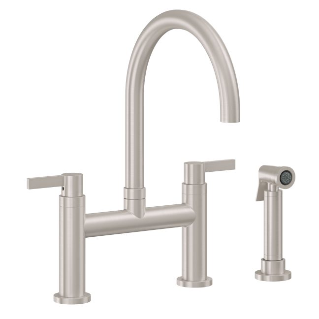 California Faucets Corsano Bridge Kitchen Faucet with Sidespray - Arc Spout