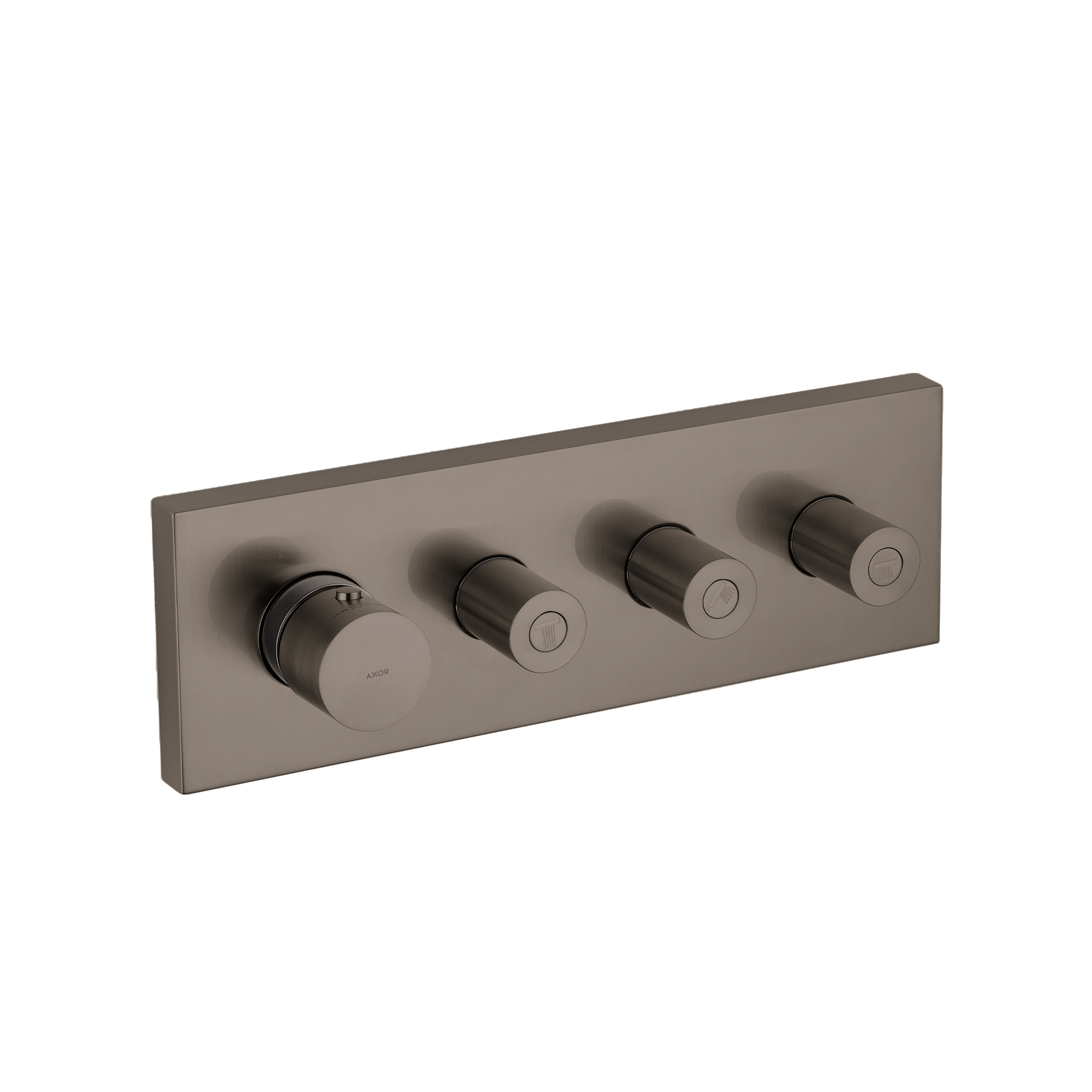 Axor ShowerSolutions Thermostatic Module Trim 15" x 5" for 3 Functions in Brushed Black Chrome