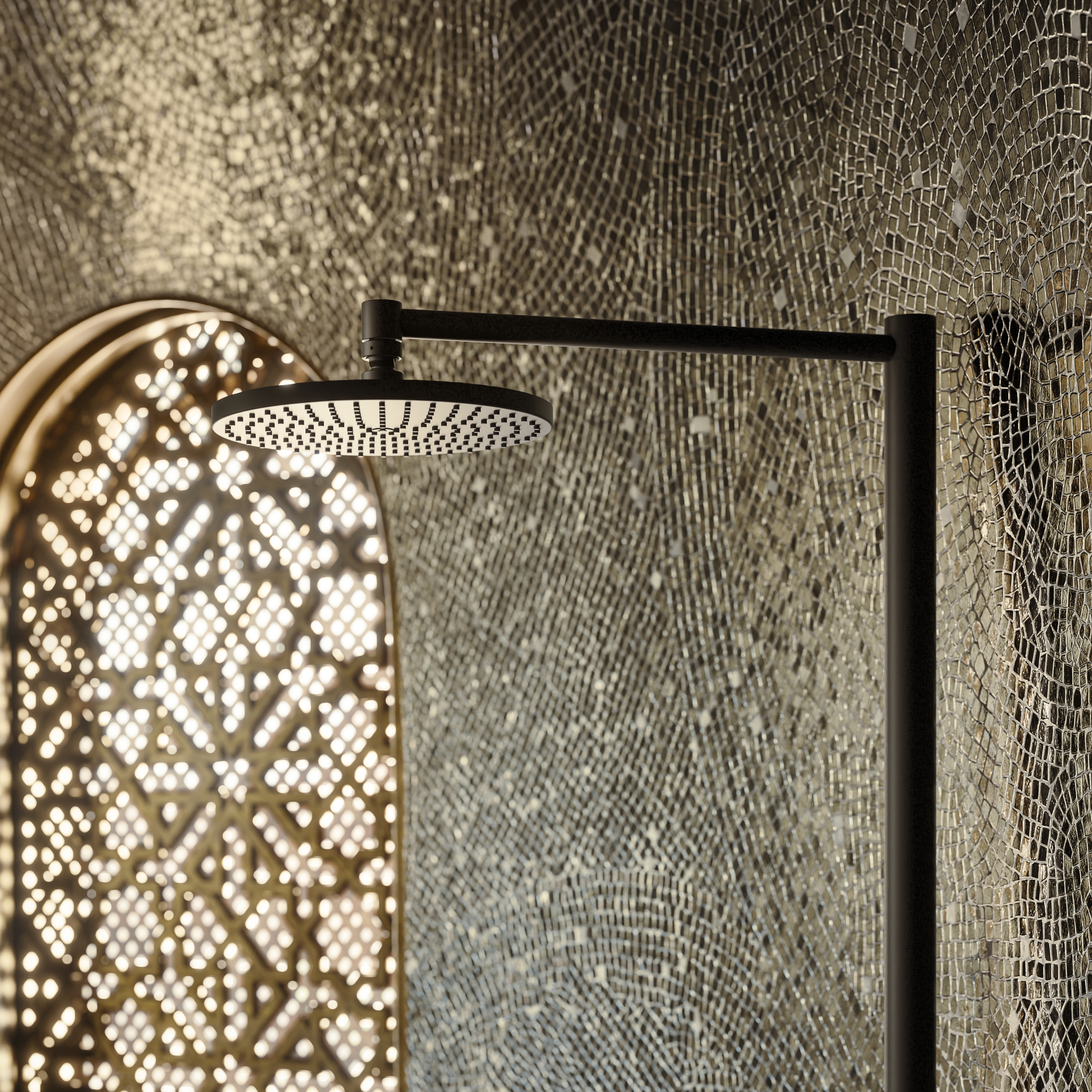 Model: 12673801 | Axor Starck Showerpipe 240 1-Jet, 1.75 GPM in Stainless Steel Optic