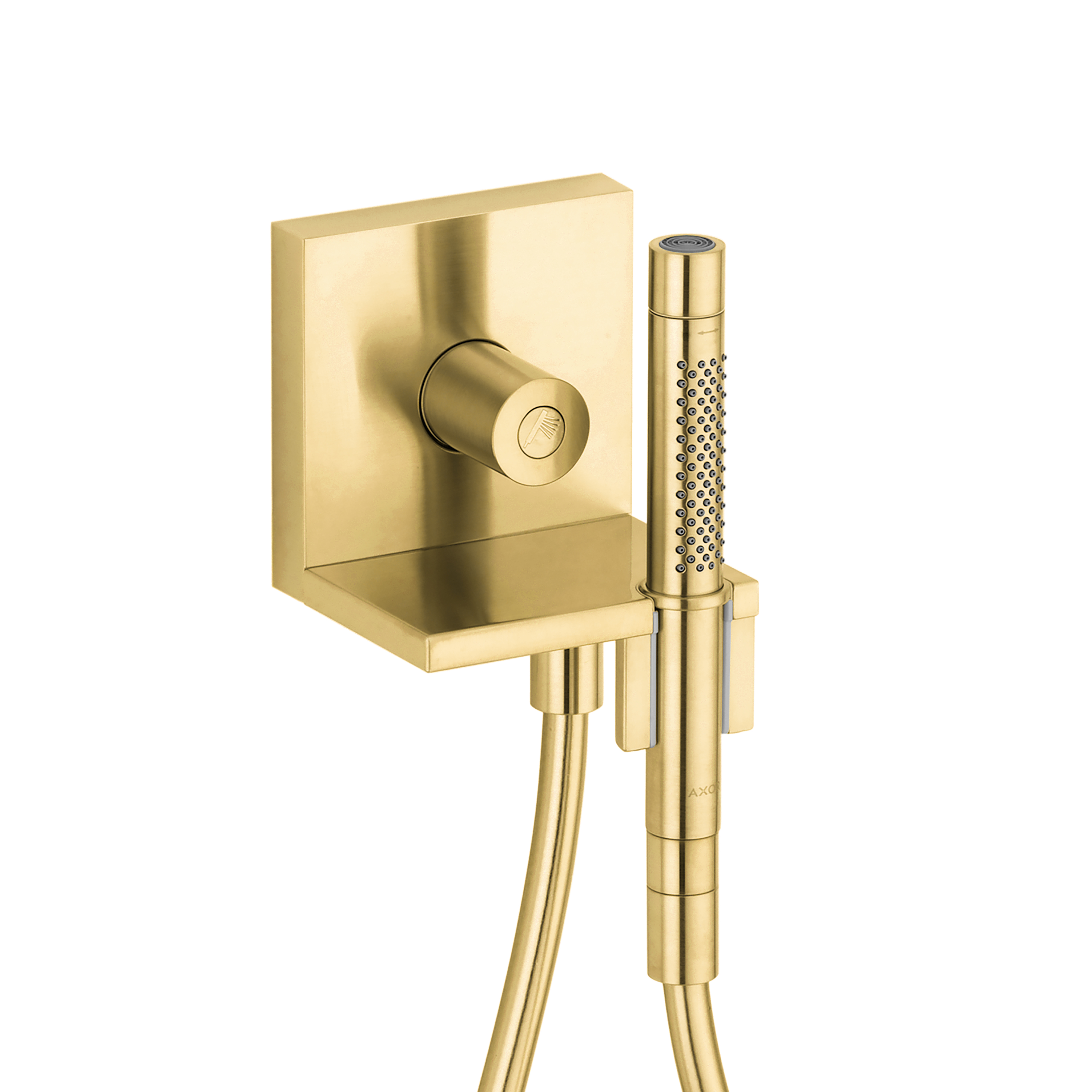 Axor ShowerSolutions Handshower Module Trim 5" x 5", 1.75 GPM in Brushed Gold Optic