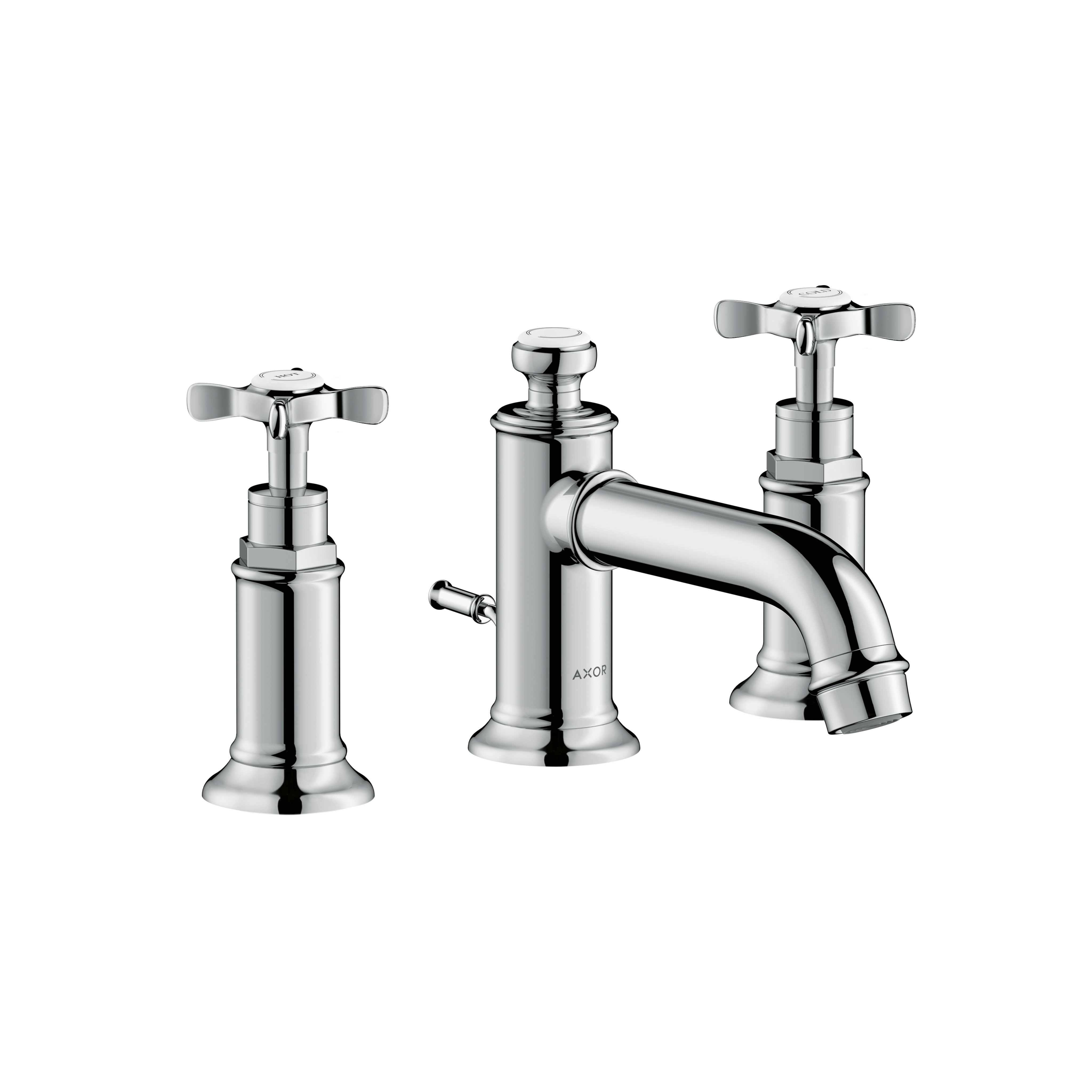 Axor Montreux Widespread Faucet 30 with Cross Handles and Pop-Up Drain, 1.2 GPM in Chrome