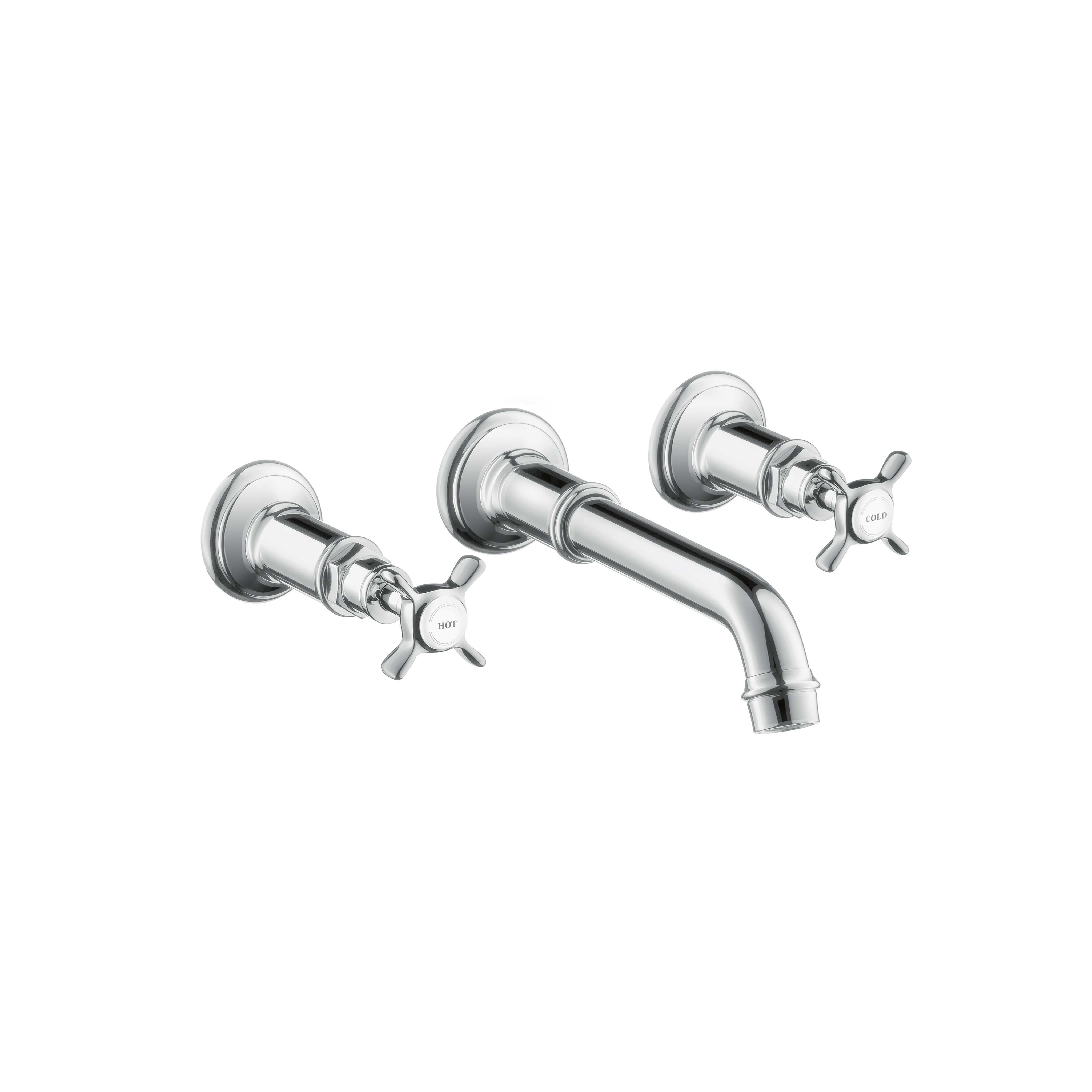 Axor Montreux Wall-Mounted Widespread Faucet Trim with Cross Handles, 1.2 GPM in Chrome