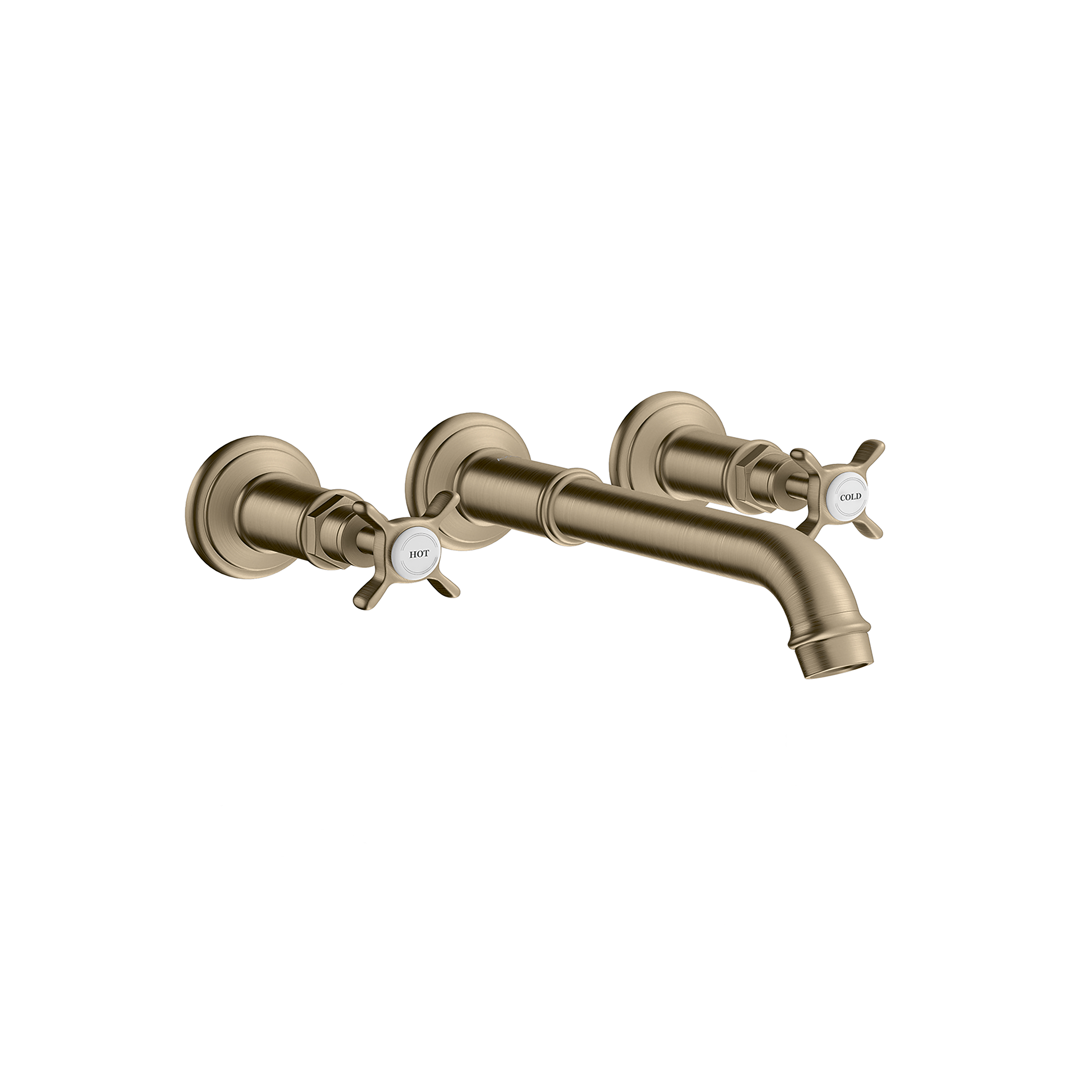 Axor Montreux Wall-Mounted Widespread Faucet Trim with Cross Handles, 1.2 GPM in Brushed Nickel