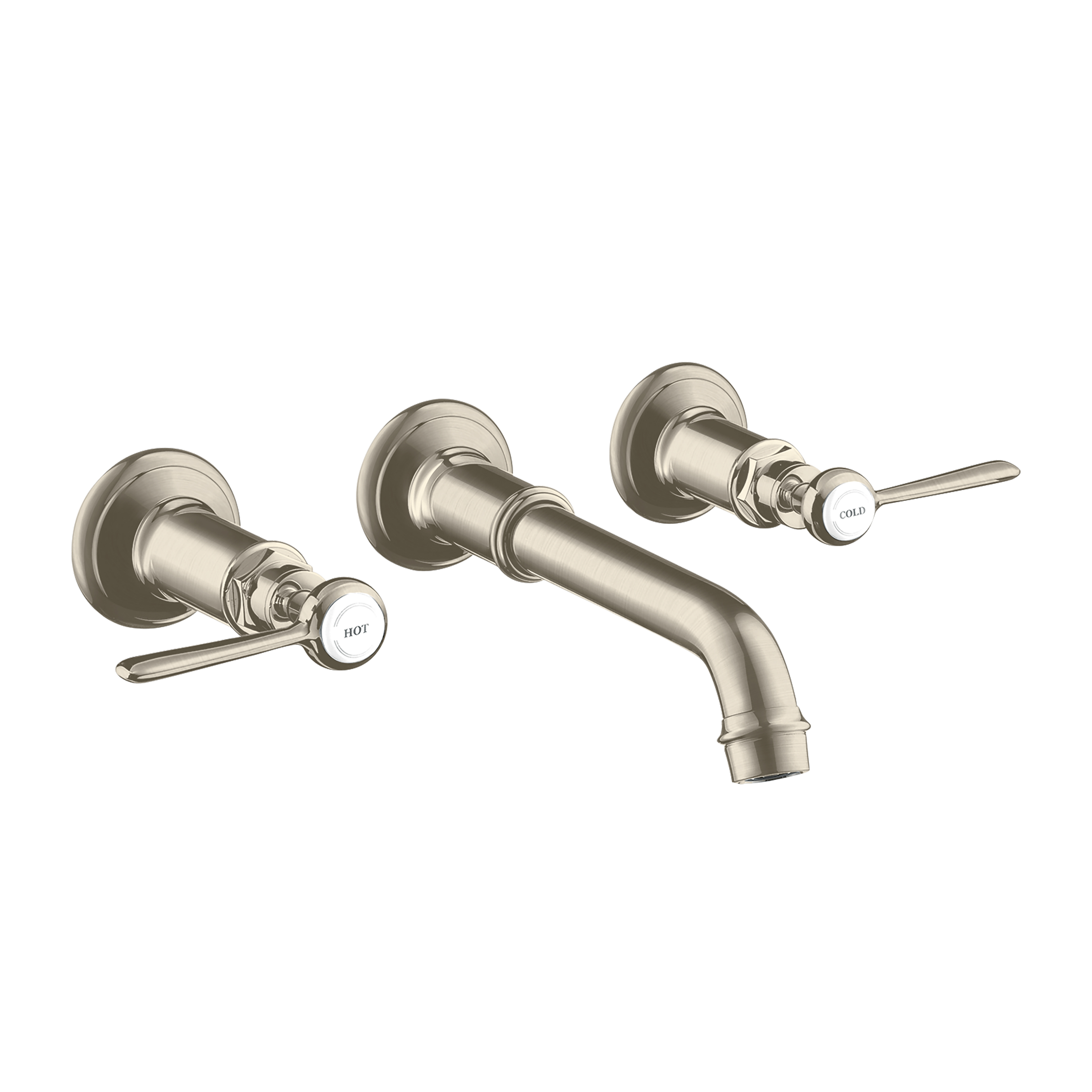Axor Montreux Wall-Mounted Widespread Faucet Trim with Lever Handles, 1.2 GPM in Brushed Nickel