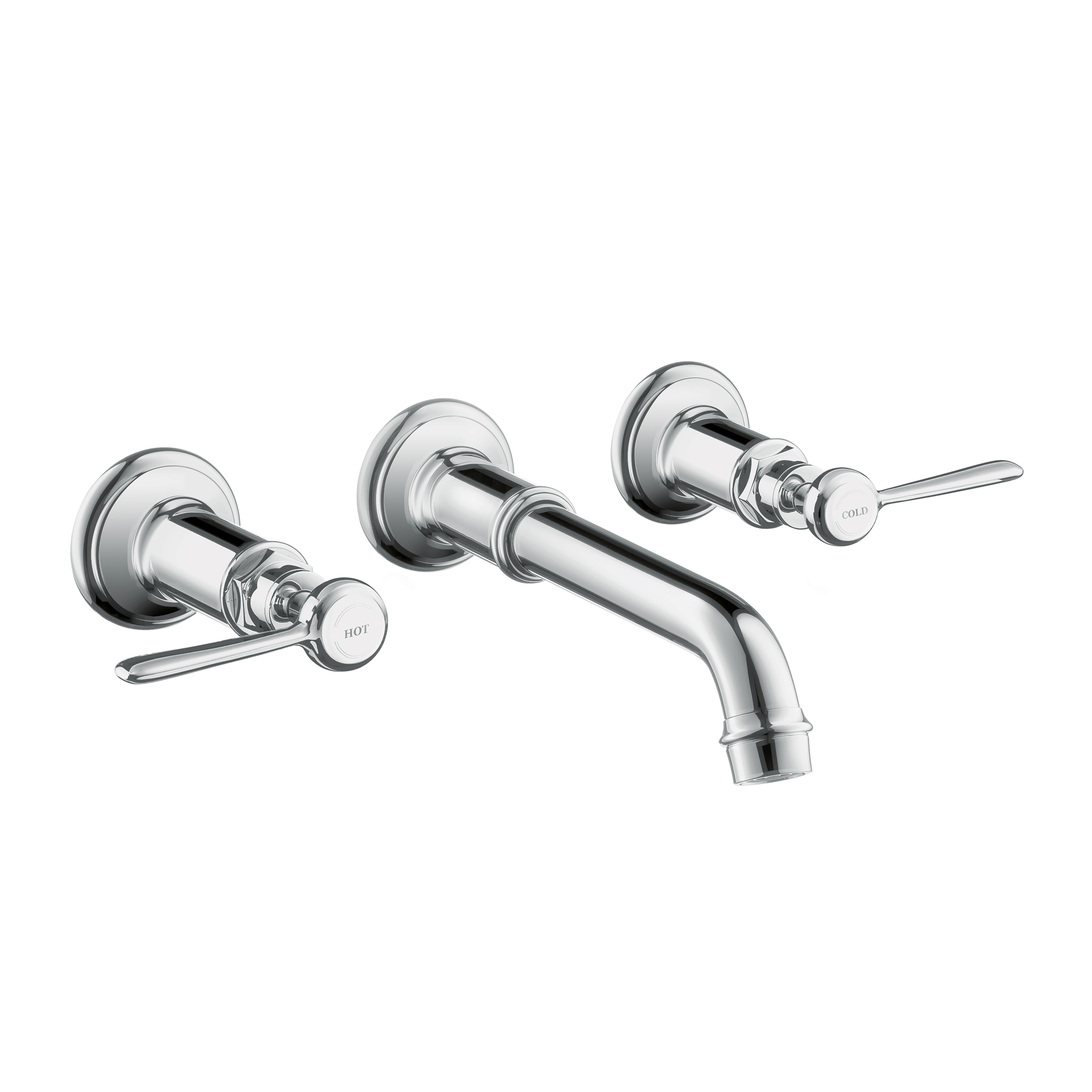 Axor Montreux Wall-Mounted Widespread Faucet Trim with Lever Handles, 1.2 GPM in Chrome