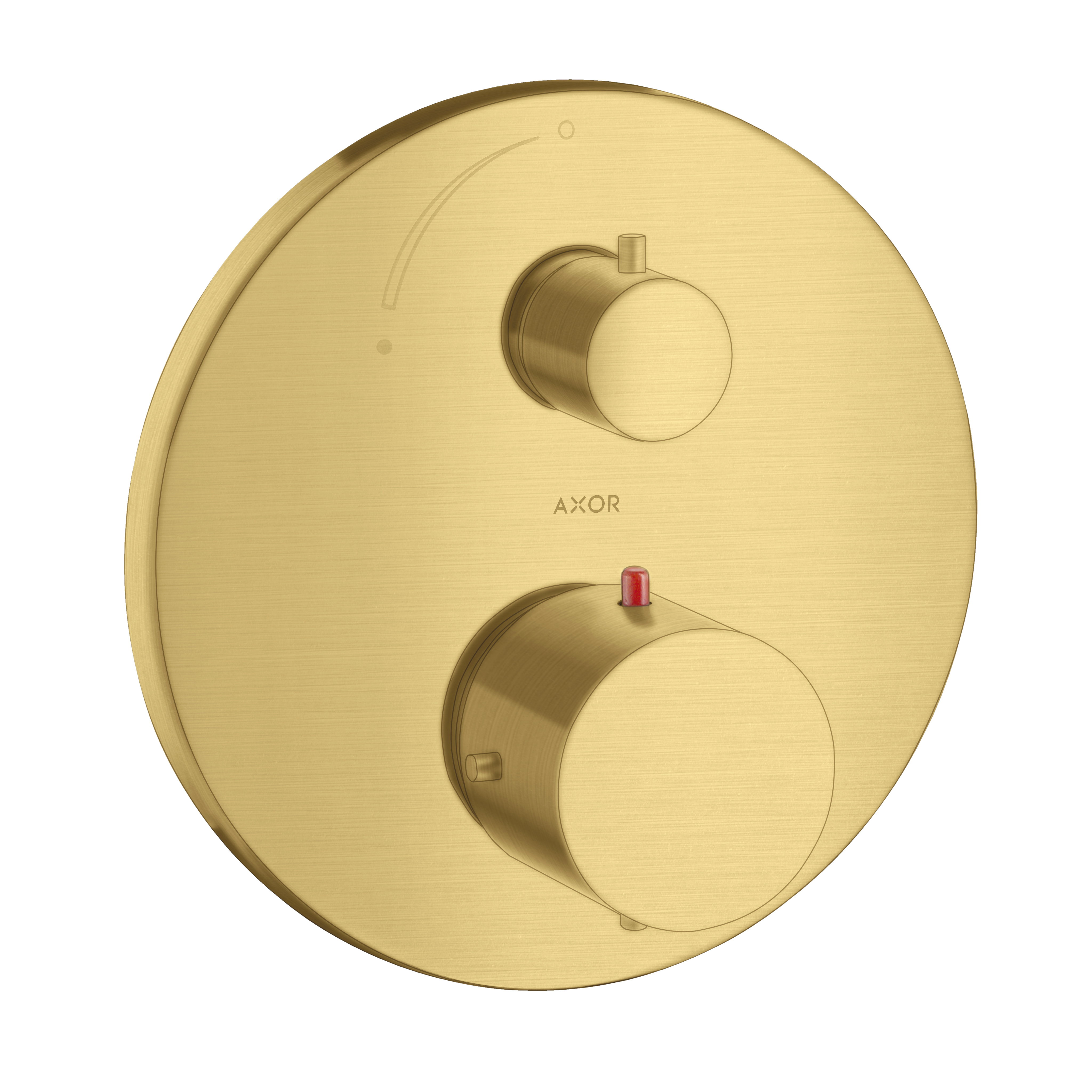 Axor Starck Thermostatic Trim with Volume Control in Brushed Gold Optic
