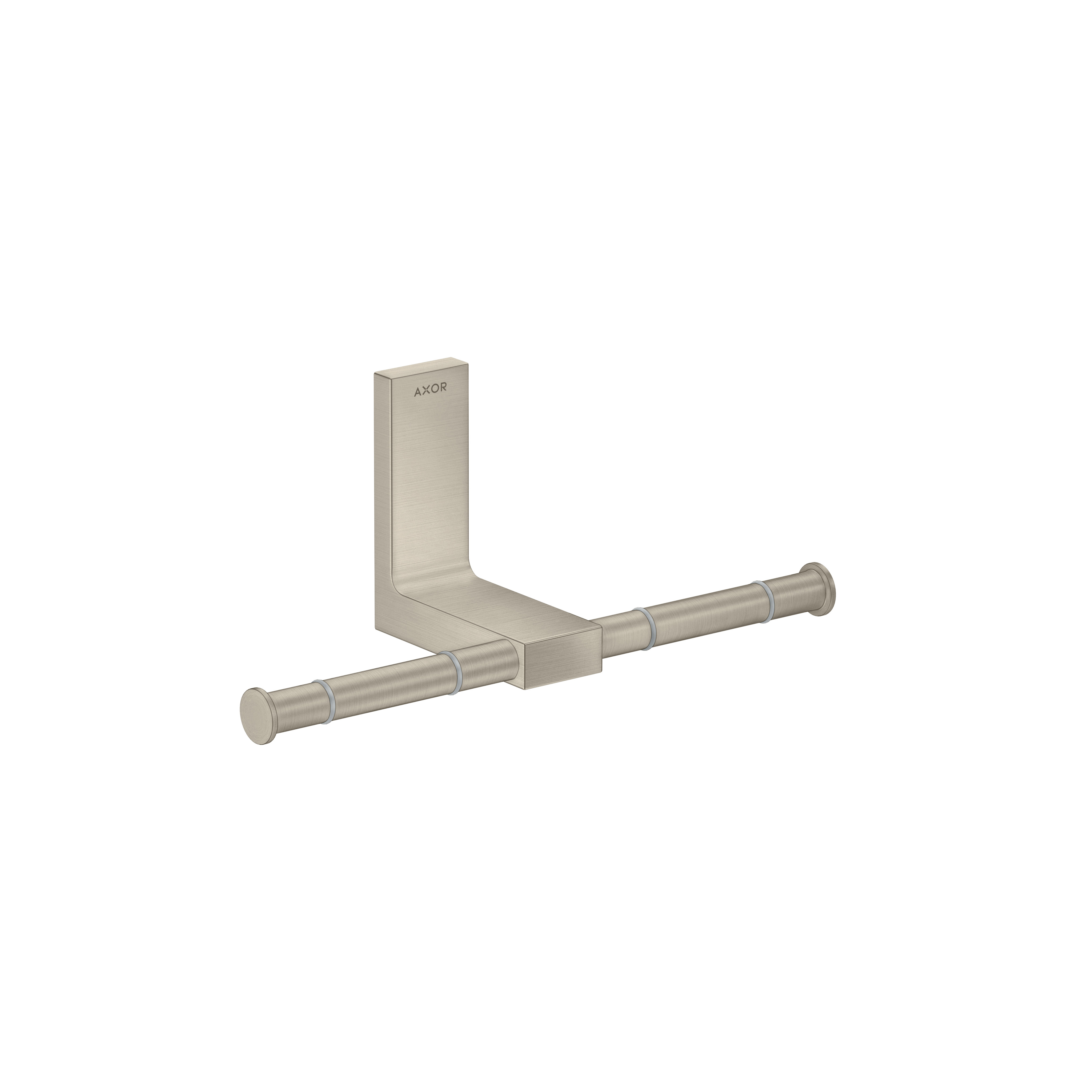 Axor Universal Rectangular Toilet Paper Holder Double in Brushed Nickel