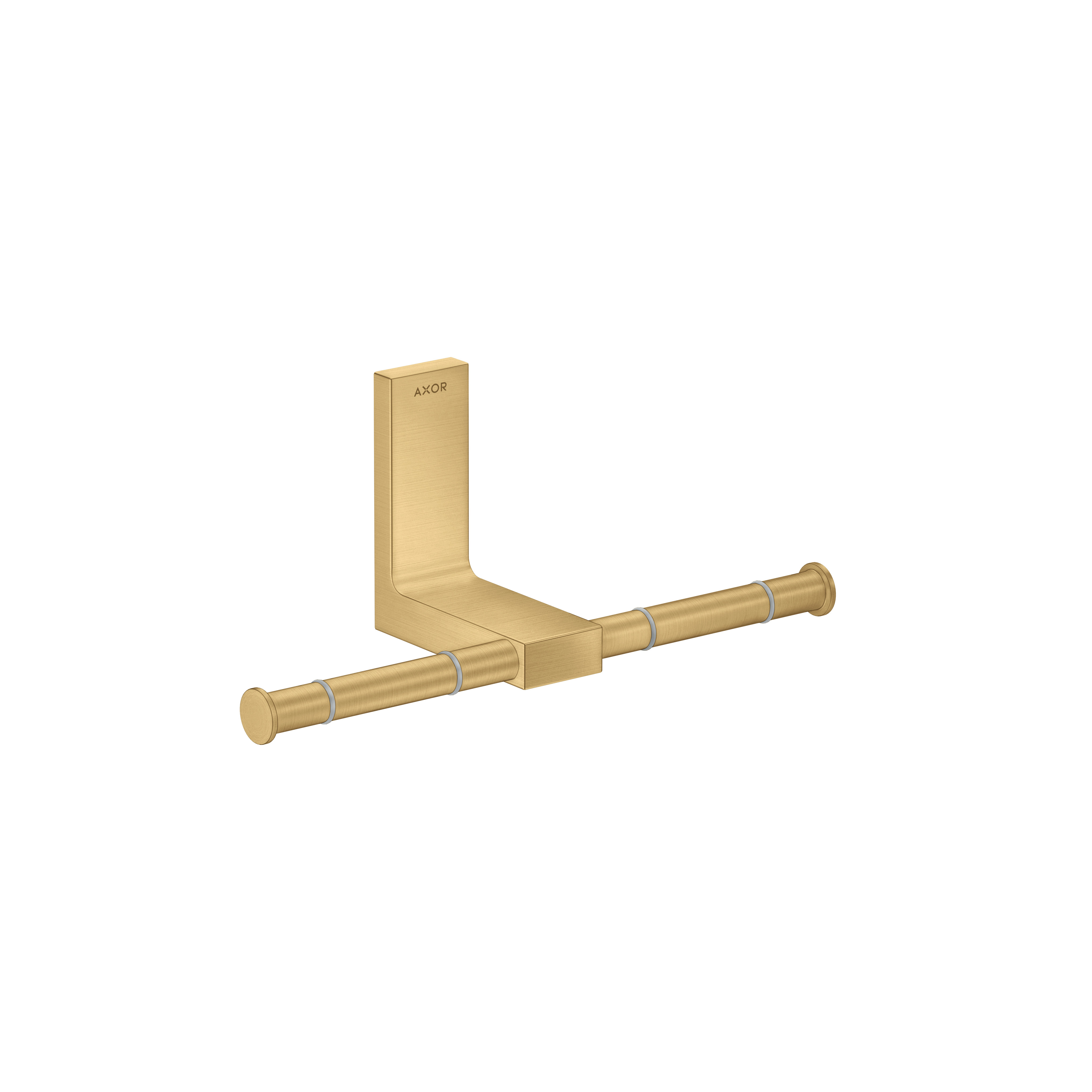 Axor Universal Rectangular Toilet Paper Holder Double in Brushed Gold Optic