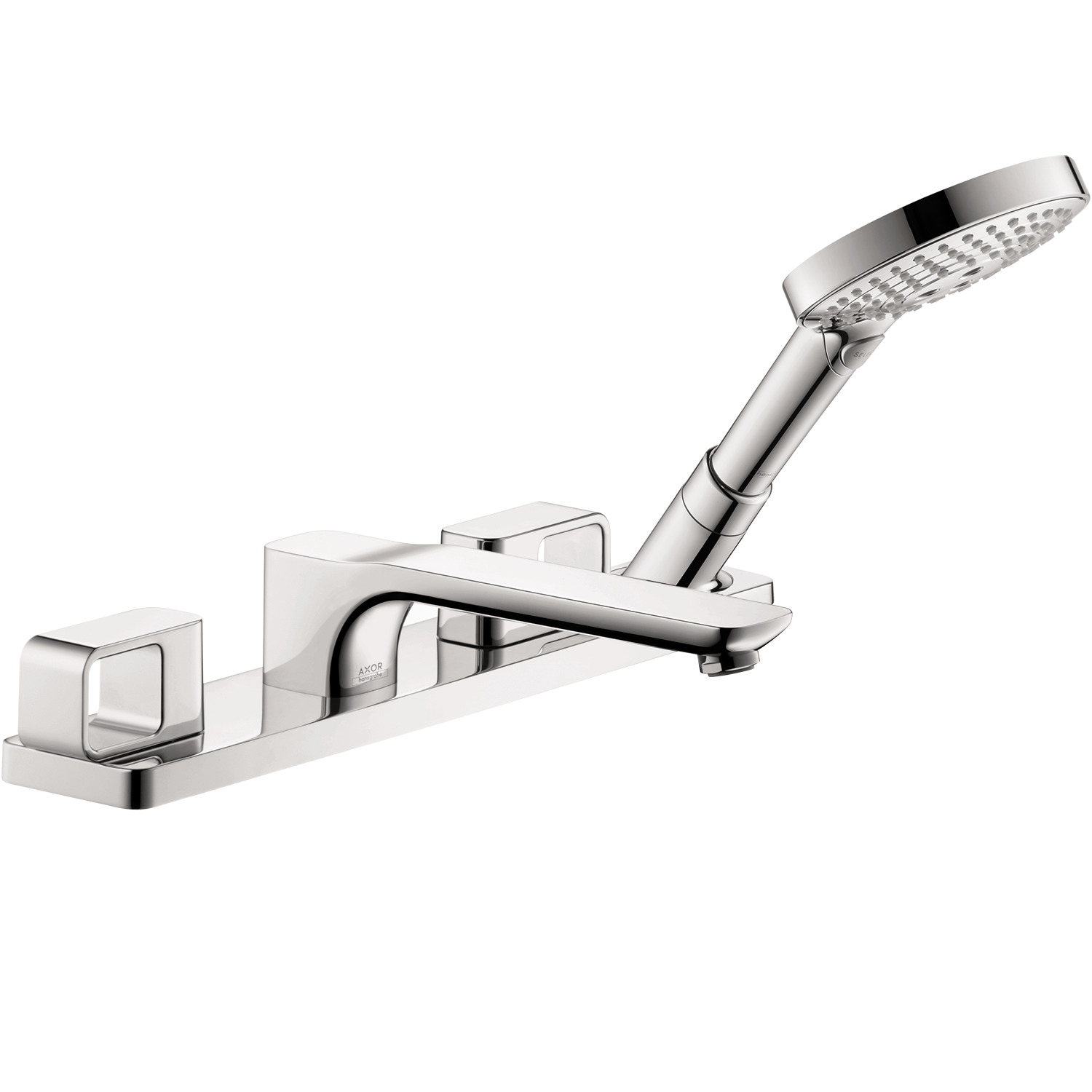 Axor Urquiola 4-Hole Roman Tub Set Trim with 1.75 GPM Handshower in Chrome