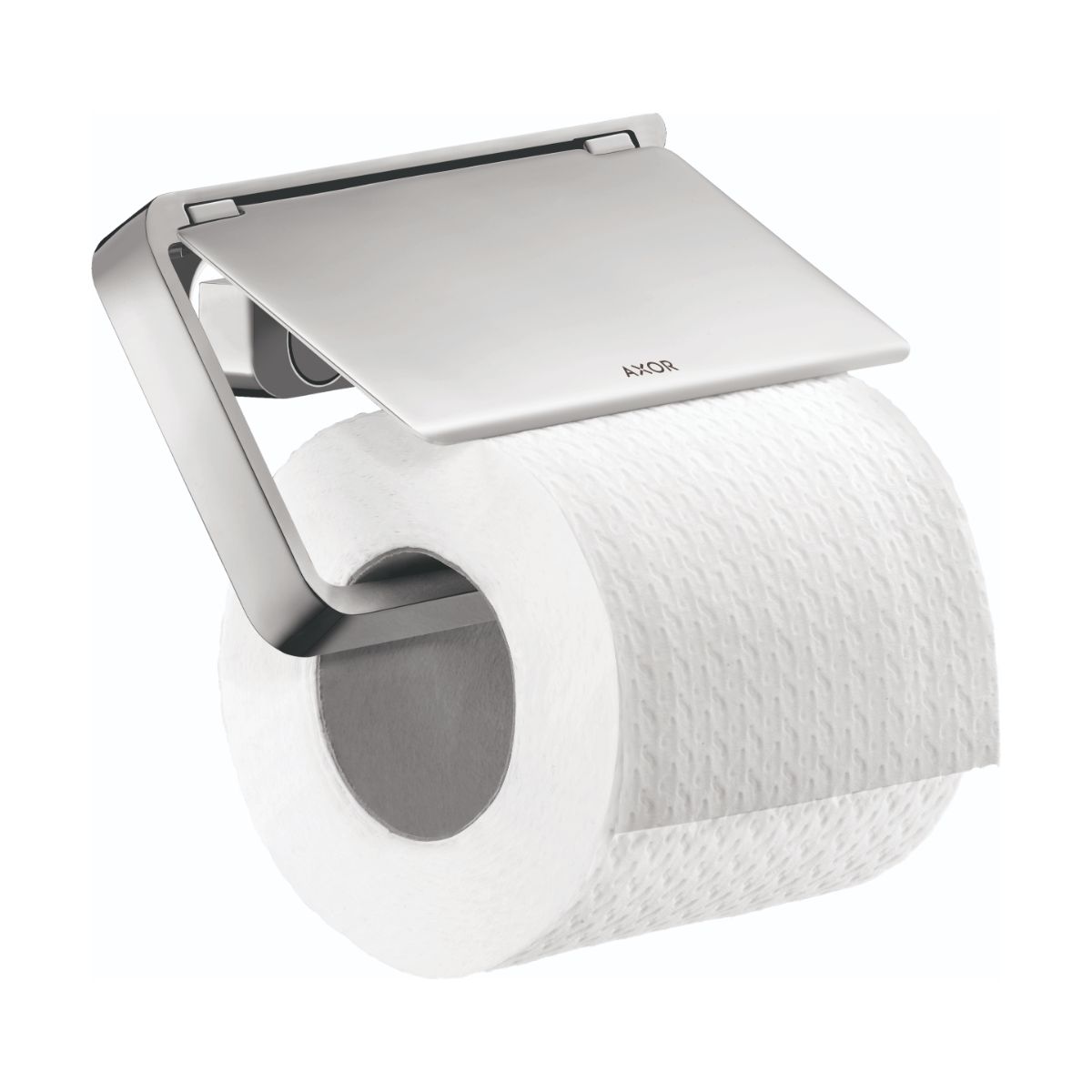 Axor Universal SoftSquare Toilet Paper Holder with Cover in Chrome