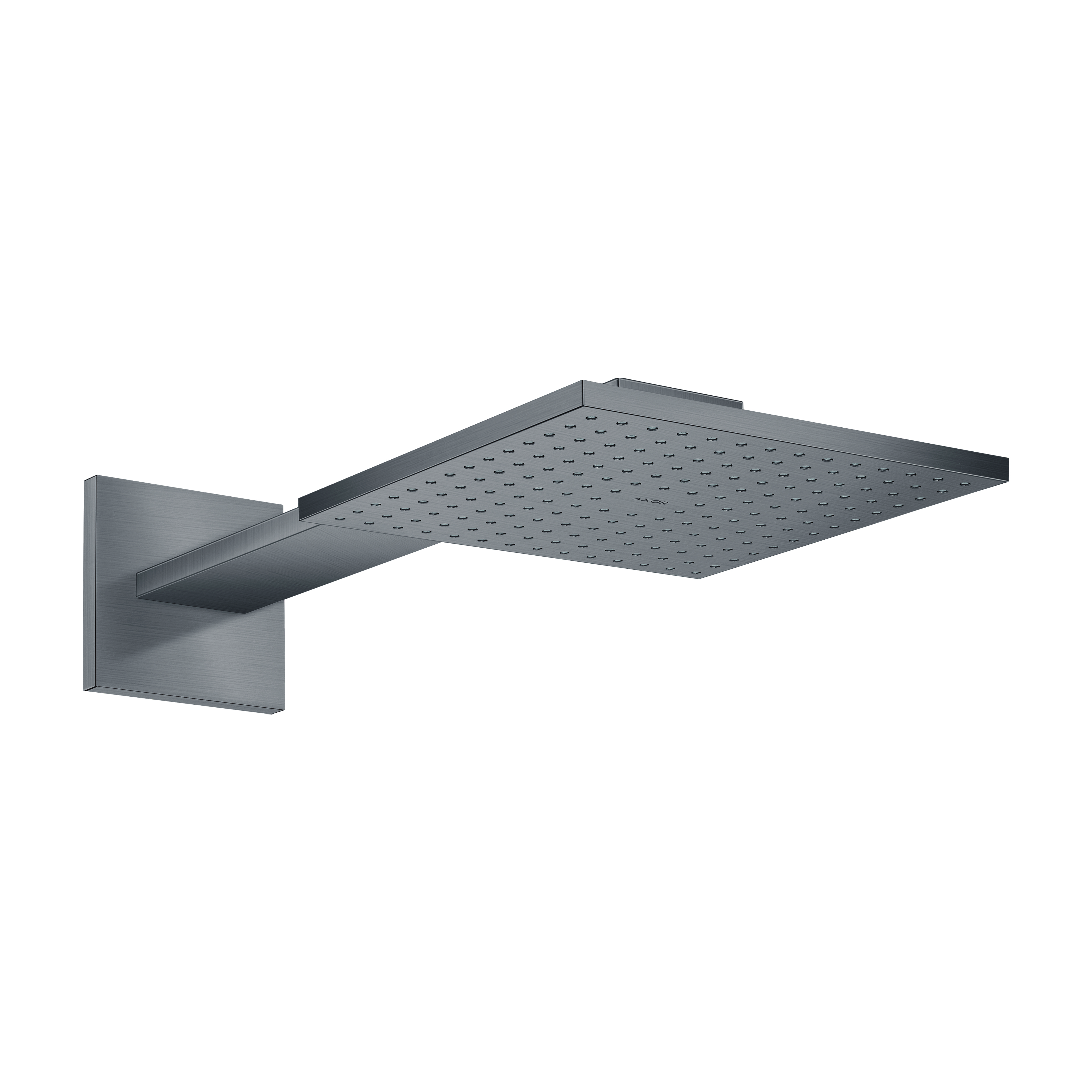 Axor ShowerSolutions Showerhead 250 Square 2- Jet with Showerarm Trim, 1.75 GPM in Brushed Black Chrome
