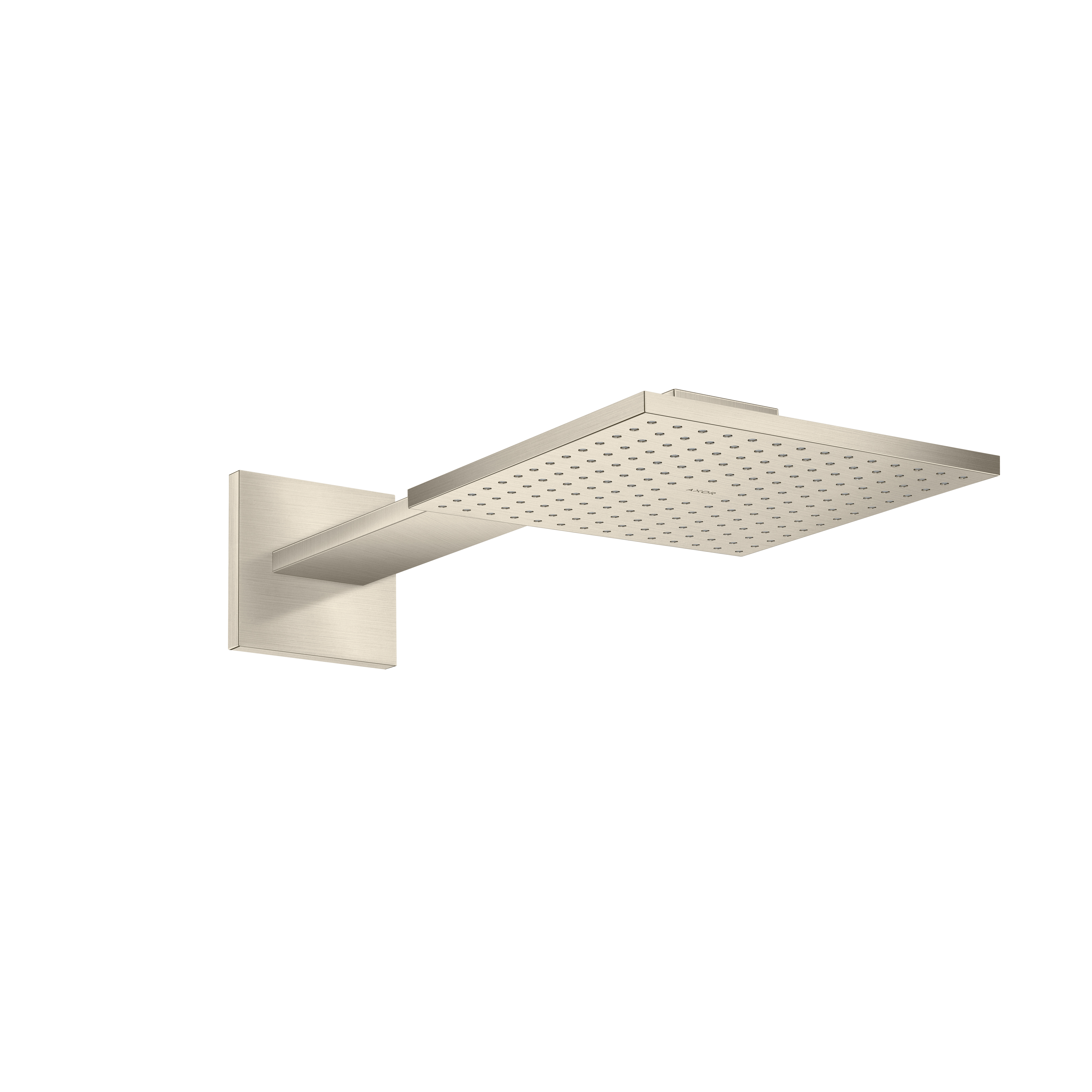 Axor ShowerSolutions Showerhead 250 Square 2- Jet with Showerarm Trim, 1.75 GPM in Brushed Nickel