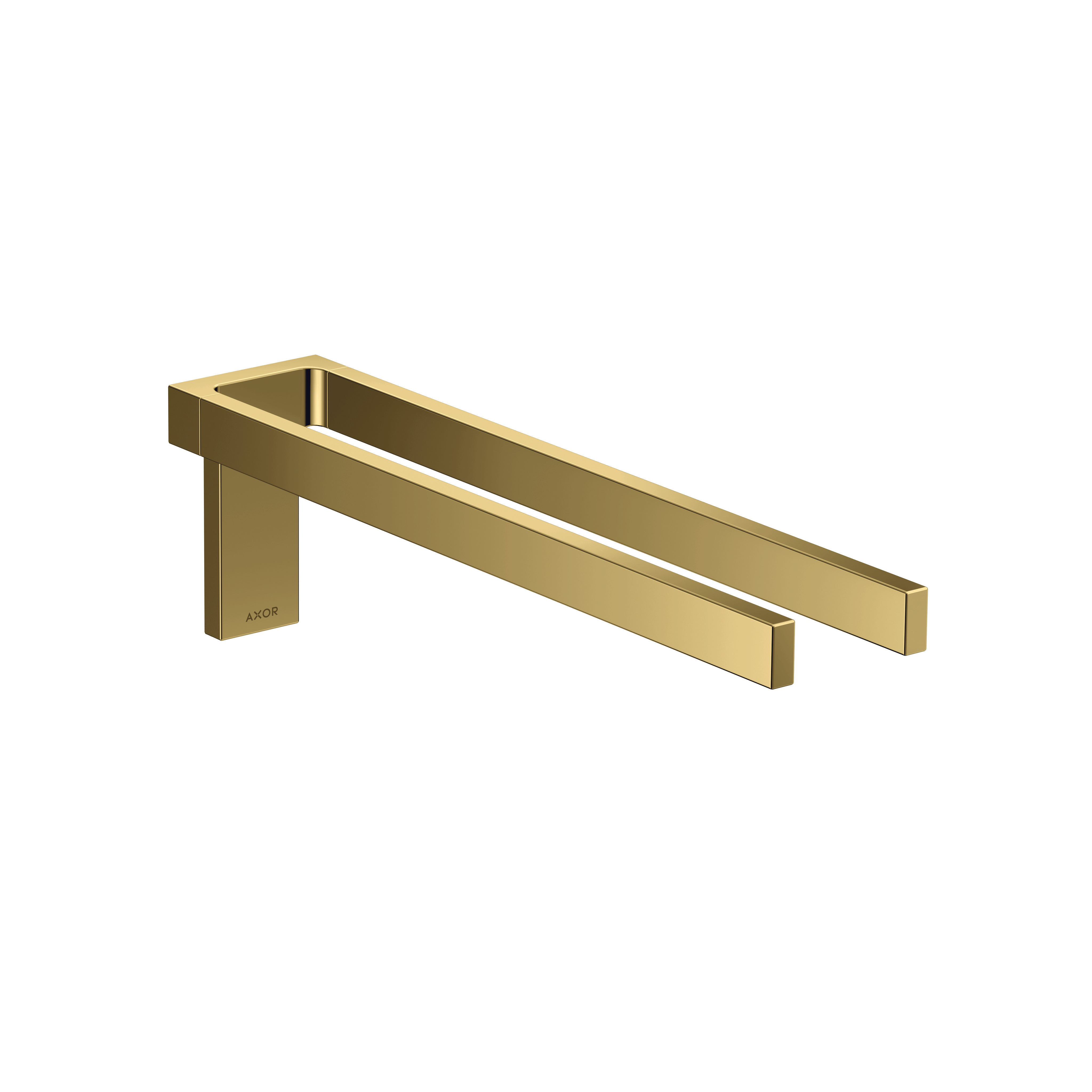 Axor Universal Rectangular Towel Holder Twin-Handle in Polished Gold Optic