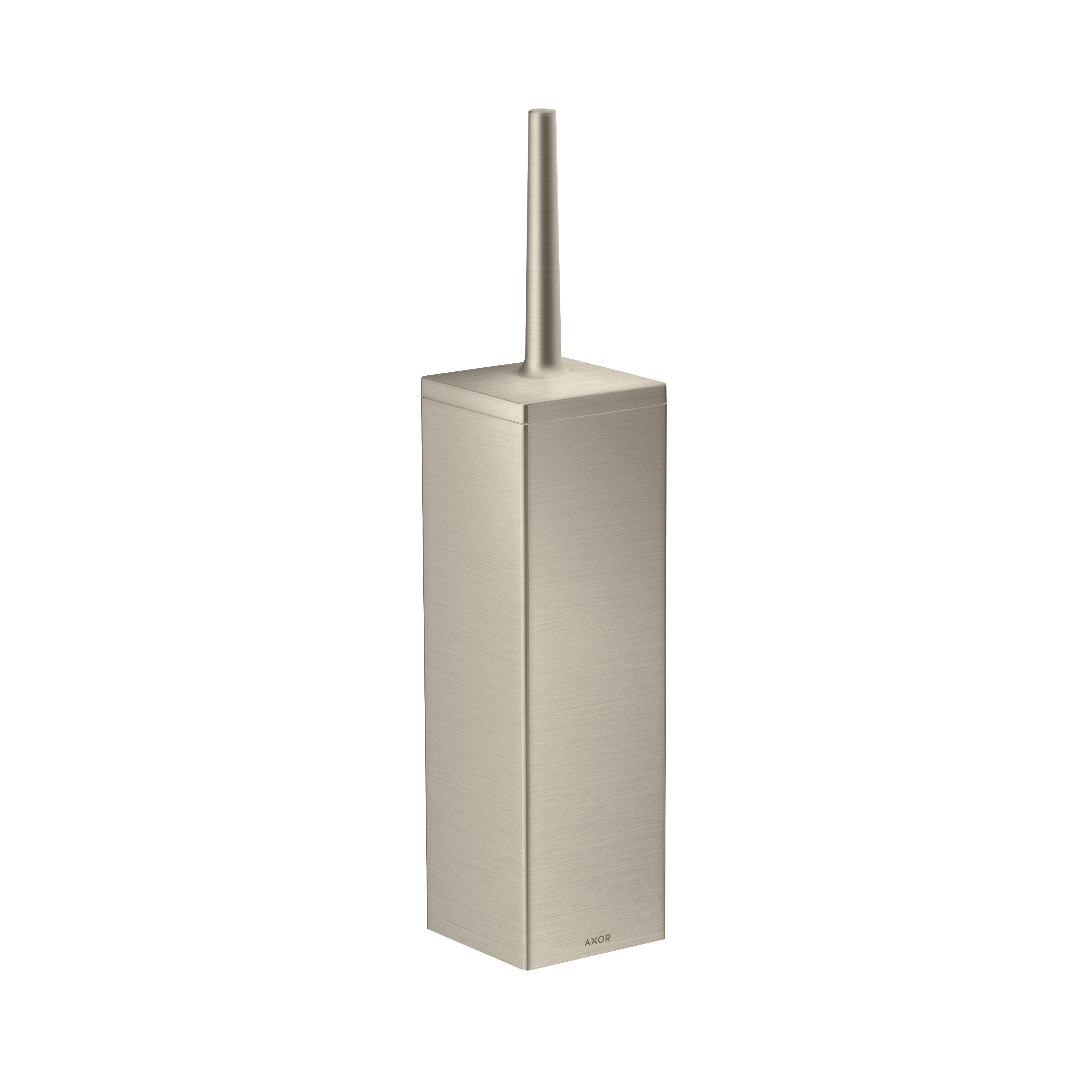 Axor Universal Rectangular Toilet Brush Holder, Wall-Mounted in Brushed Nickel