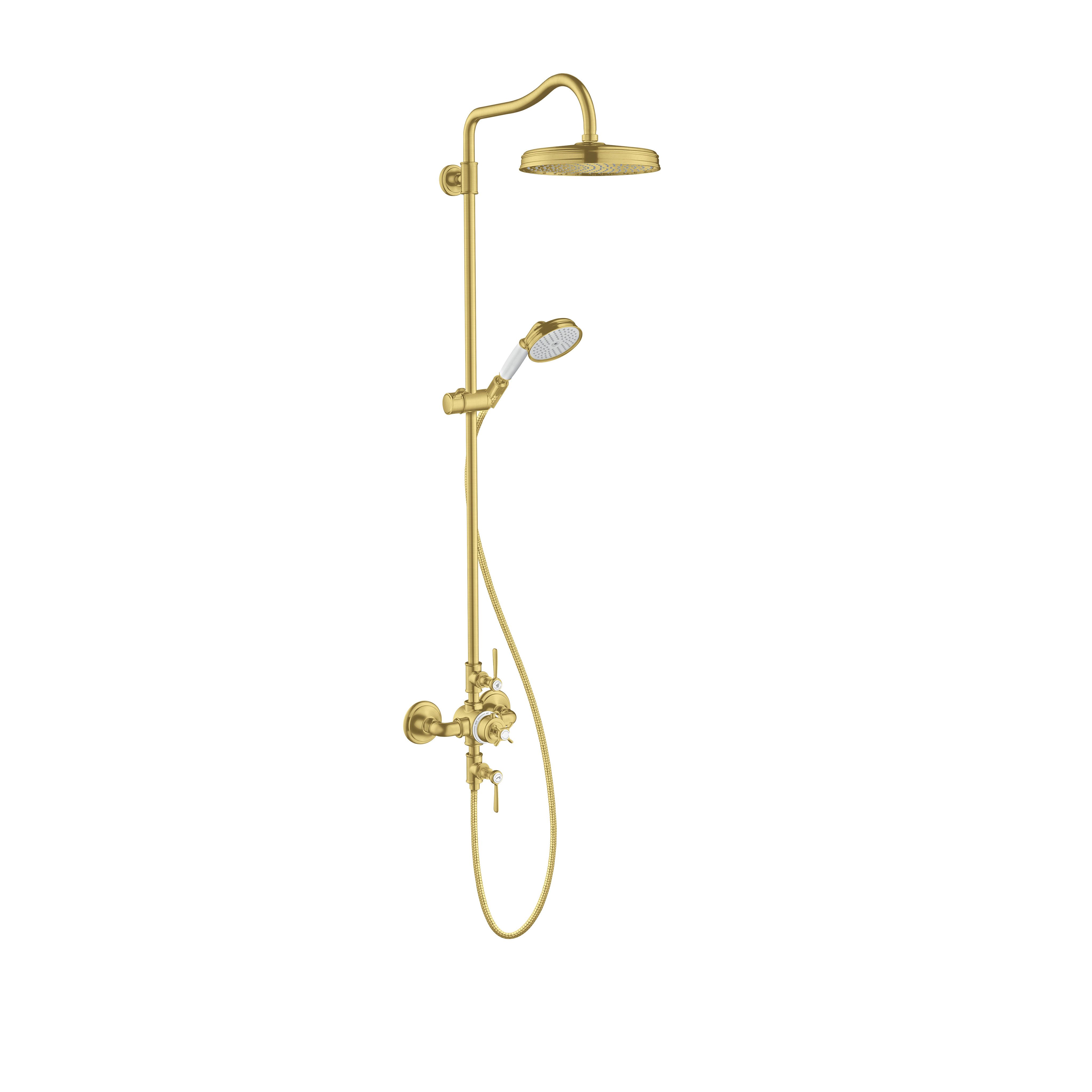 Axor Montreux Showerpipe 240 1-Jet, 1.8 GPM in Brushed Gold Optic