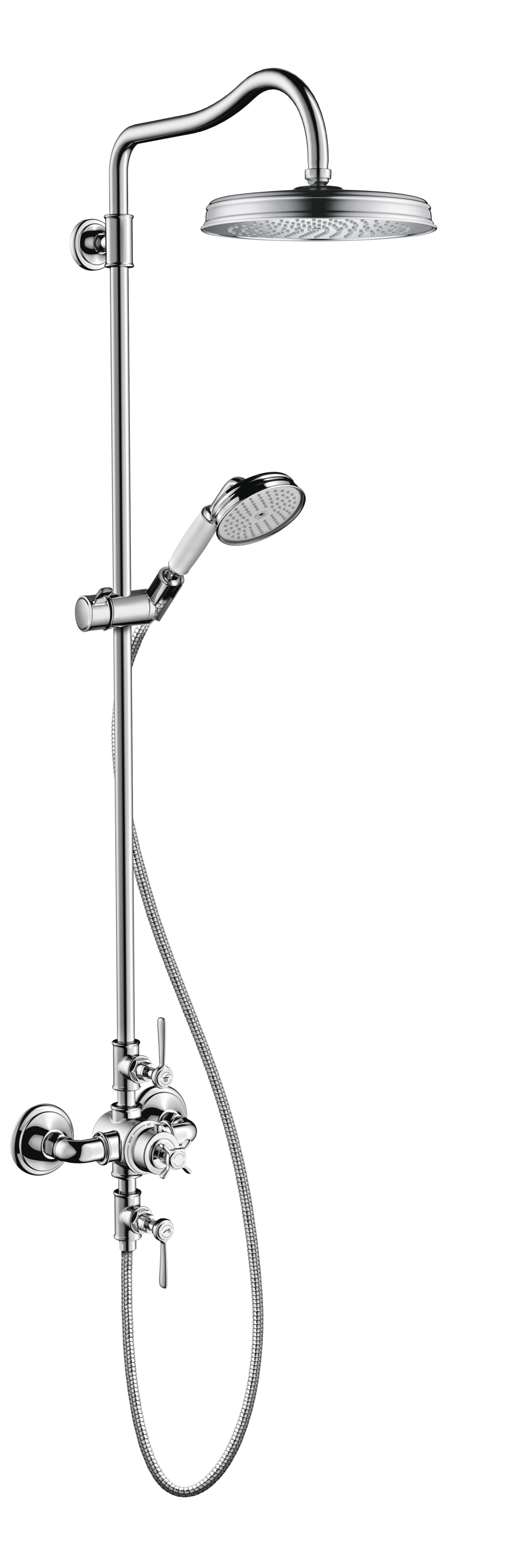 Axor Montreux Showerpipe 240 1-Jet, 1.8 GPM in Brushed Nickel