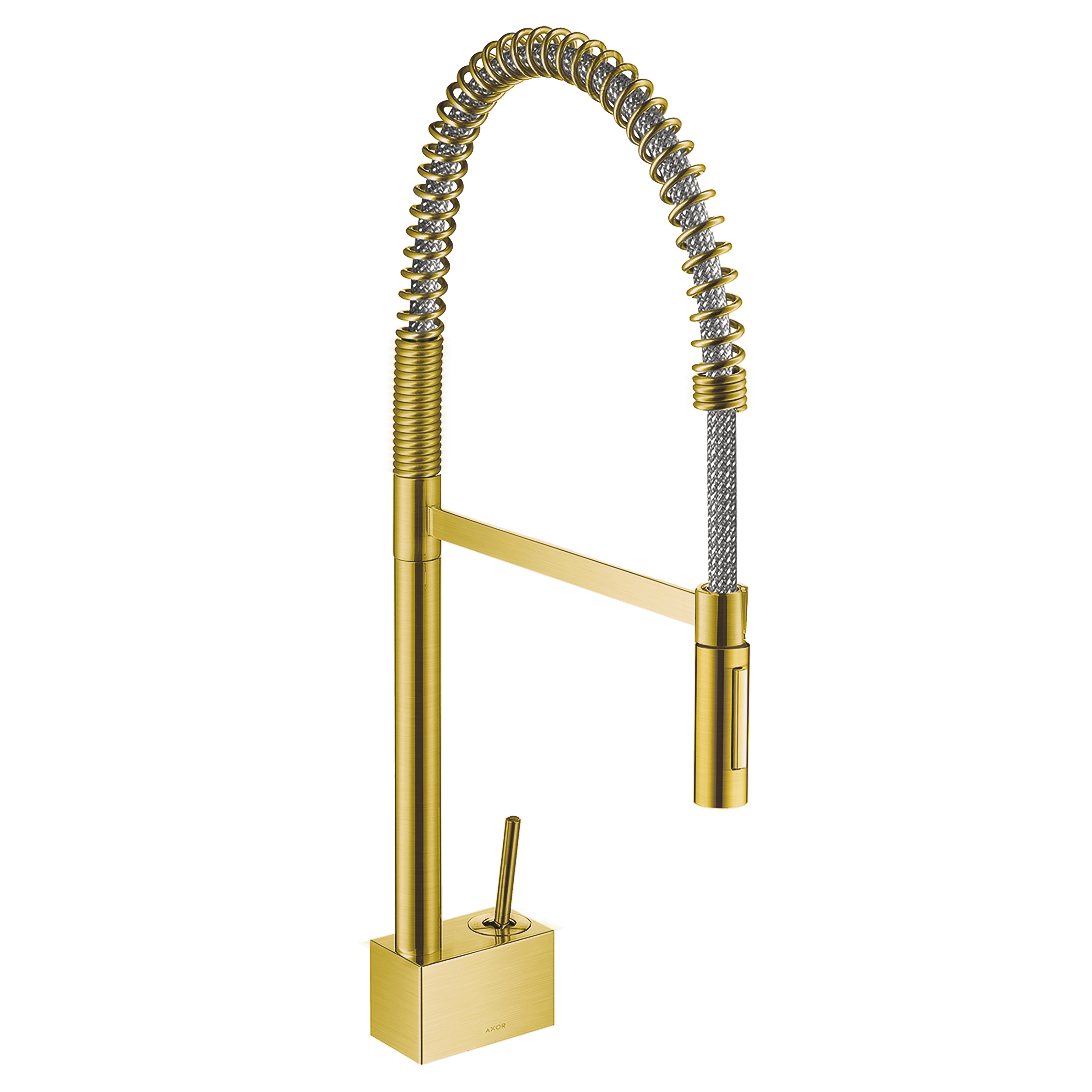 Axor Starck Semi-Pro Kitchen Faucet 2-Spray, 1.75 GPM in Brushed Gold Optic
