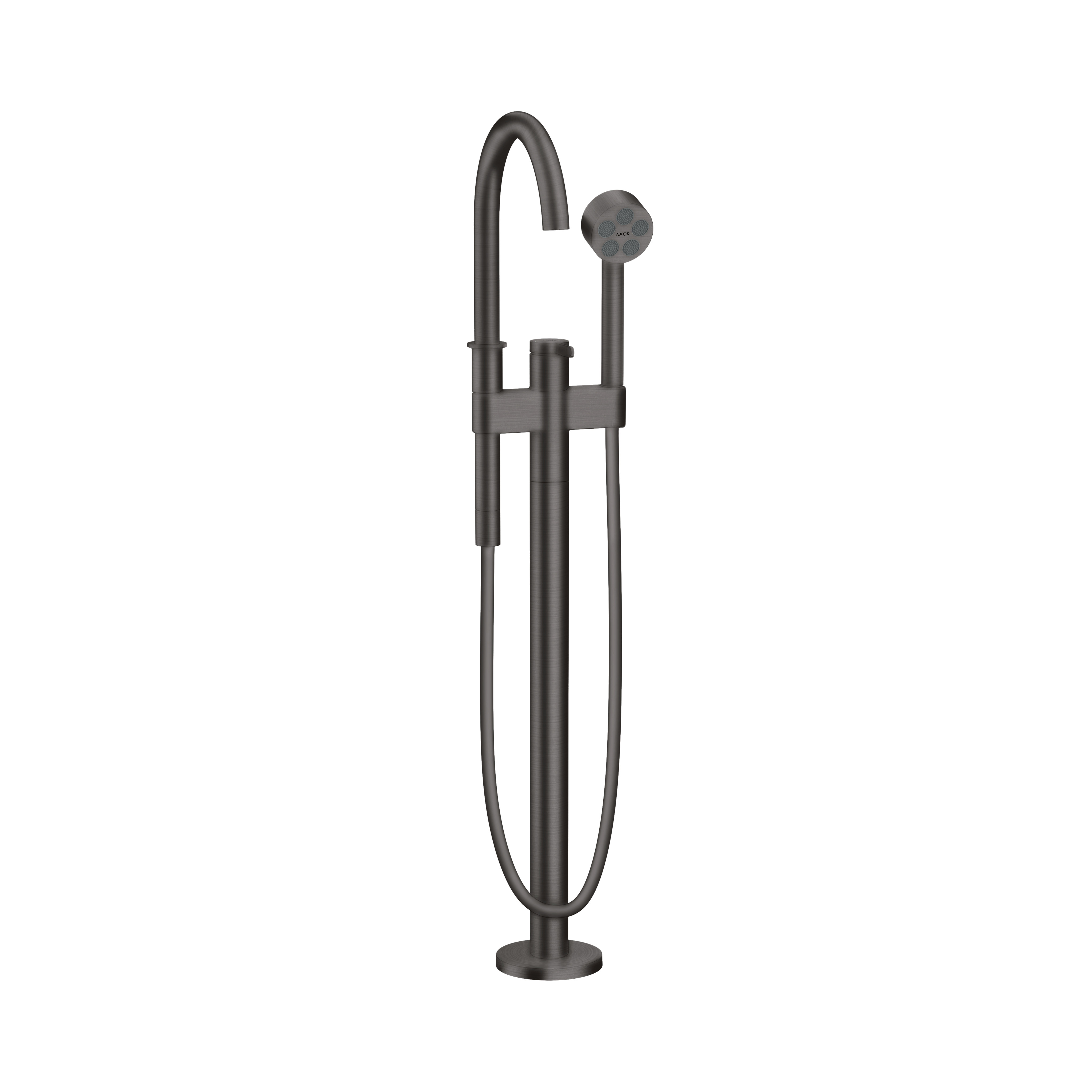 Axor ONE Freestanding Tub Filler Trim with 1.75 GPM Handshower in Brushed Black Chrome