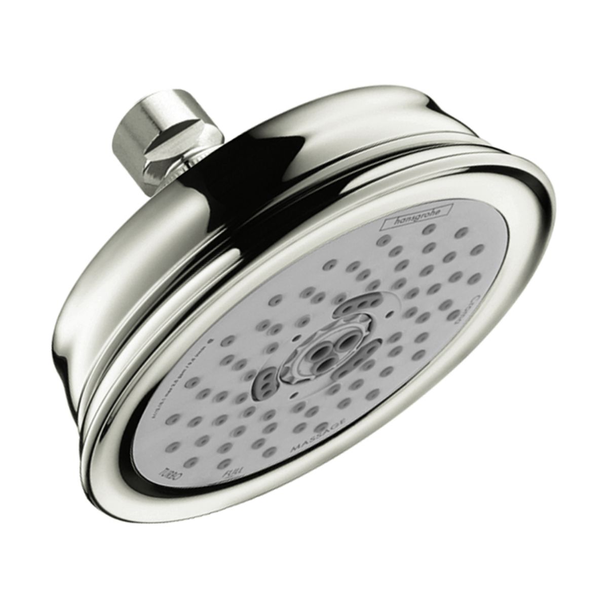 Hansgrohe Croma 100 Classic Showerhead 3-Jet, 2.5 GPM in Polished Nickel
