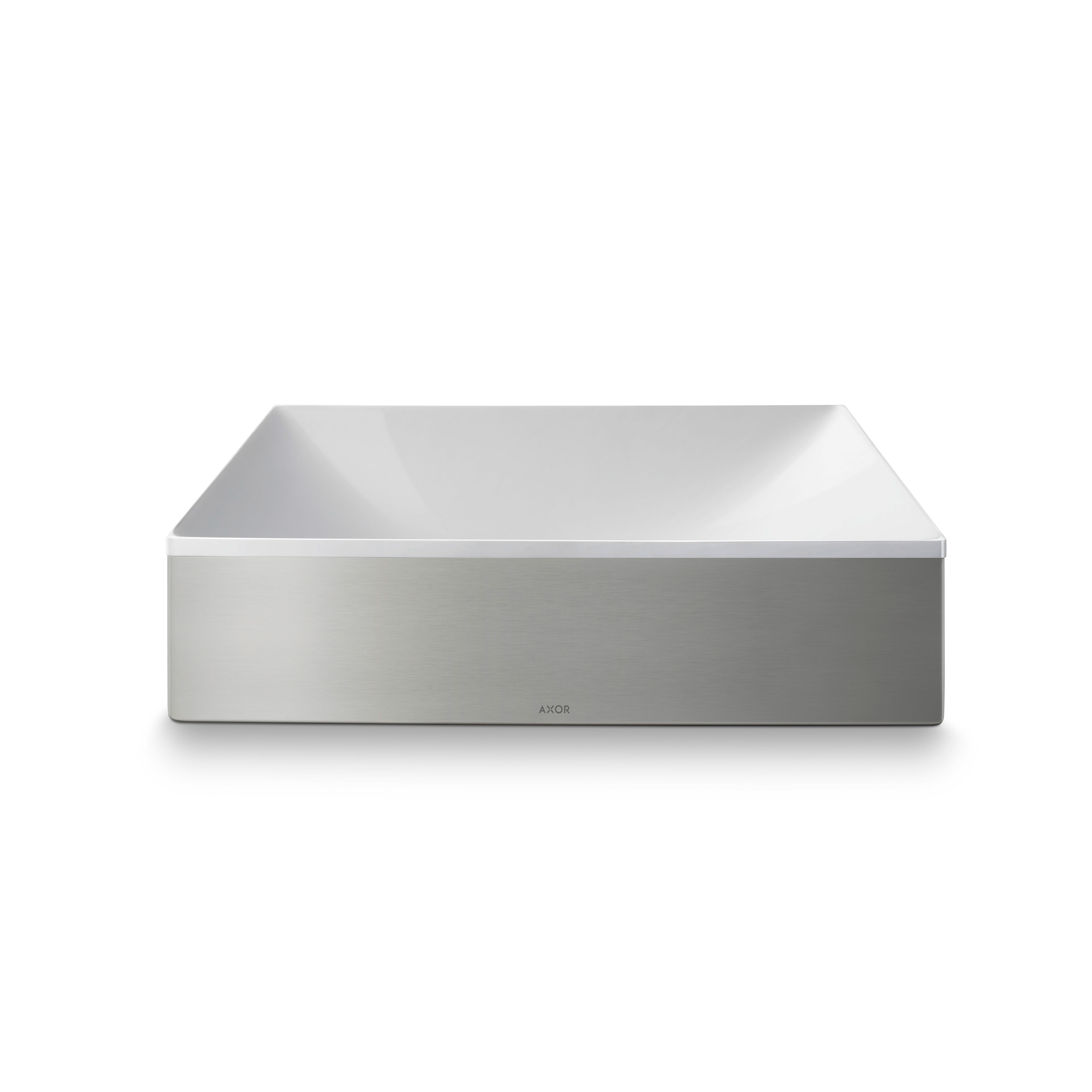 Model: 42003820 | Axor AXOR Suite Sinks Square Sink without Overflow, 15 3/4" x 15 3/4" in Brushed Nickel