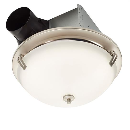 NuTone InVent Series Single-Speed 100 CFM, 1.5 Sones Decorative Fan Light in Satin Nickel Finish, ENERGY STAR certified product