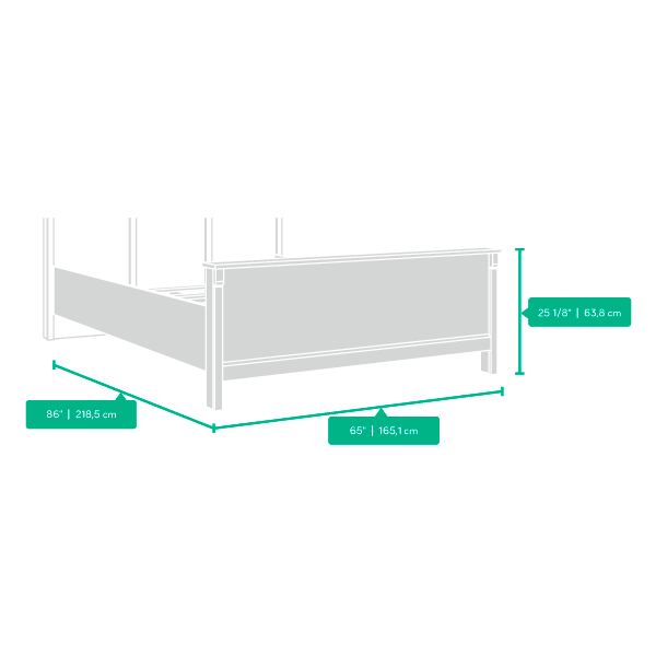 Model: 414877 | Sauder Queen Footboard With Rails