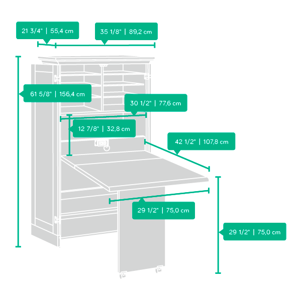 Model: 158097 | Sauder Craft Armoire