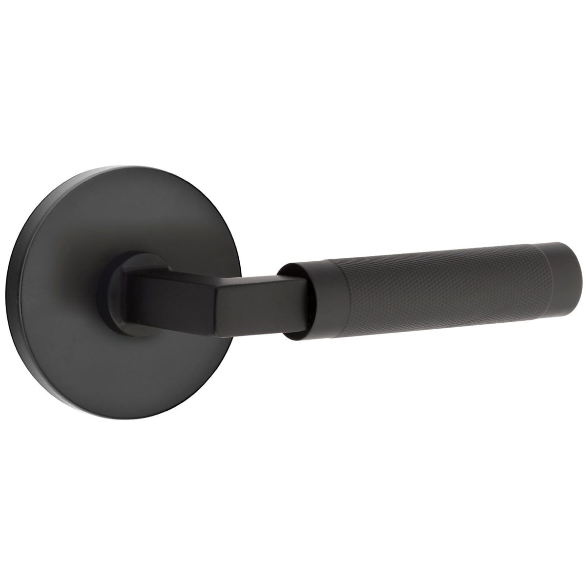 Emtek Knurled Privacy Door Lever Set from the SELECT Brass Collection
