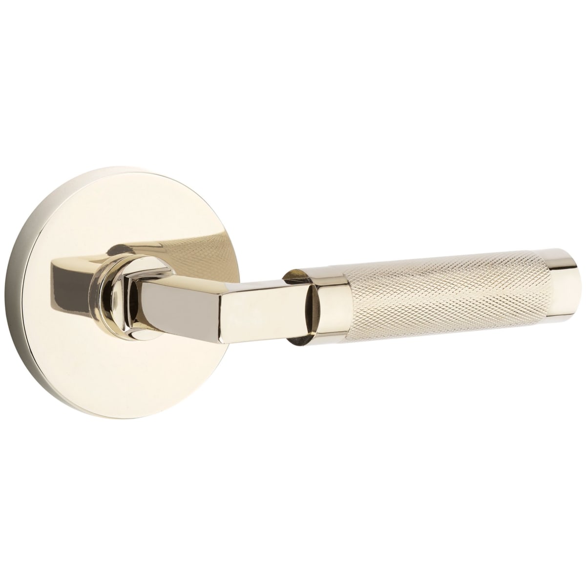 Emtek Knurled Privacy Door Lever Set from the SELECT Brass Collection