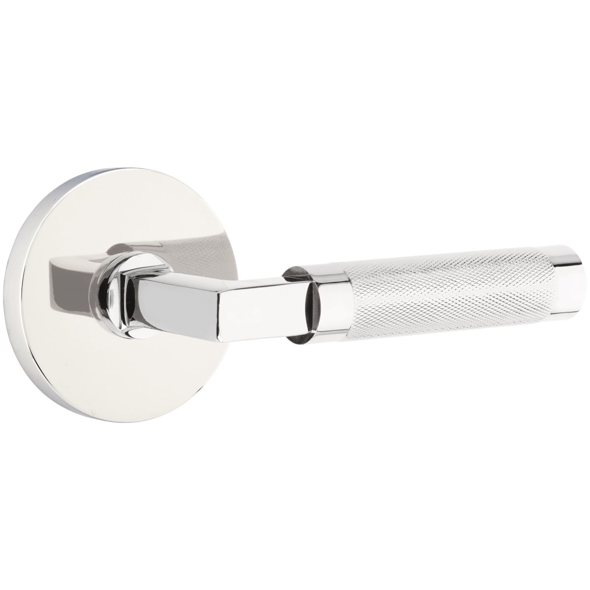 Emtek Knurled Privacy Door Lever Set from the SELECT Brass Collection