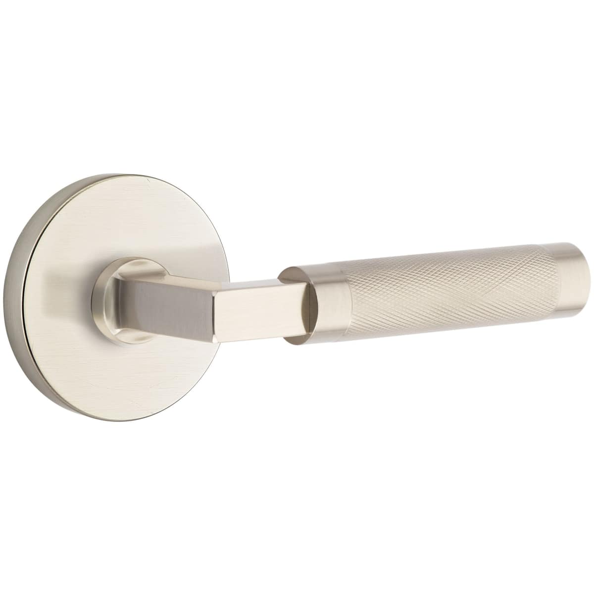 Emtek Knurled Privacy Door Lever Set from the SELECT Brass Collection