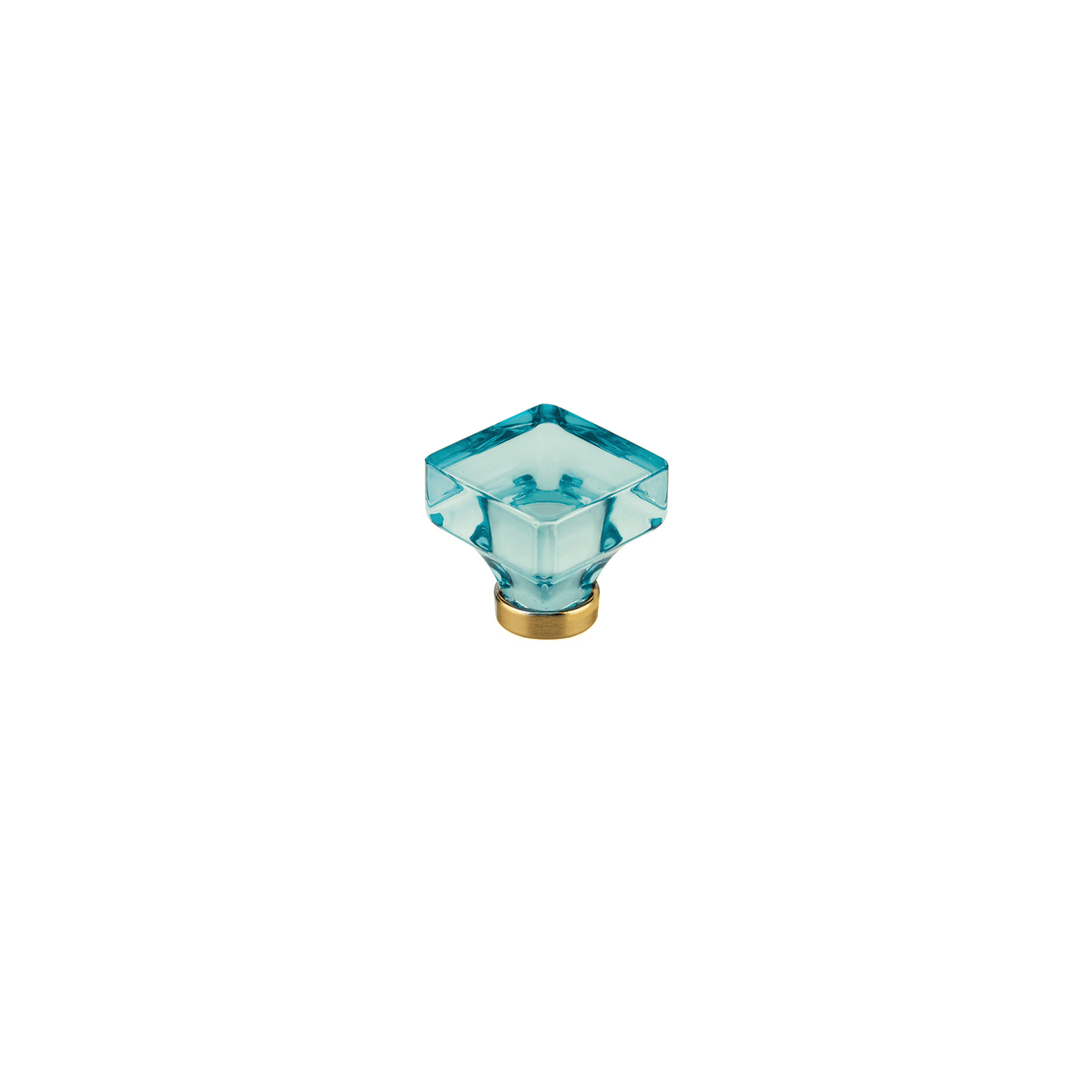 Emtek Crystal And Porcelain 1-3/8 Inch Square Cabinet Knob