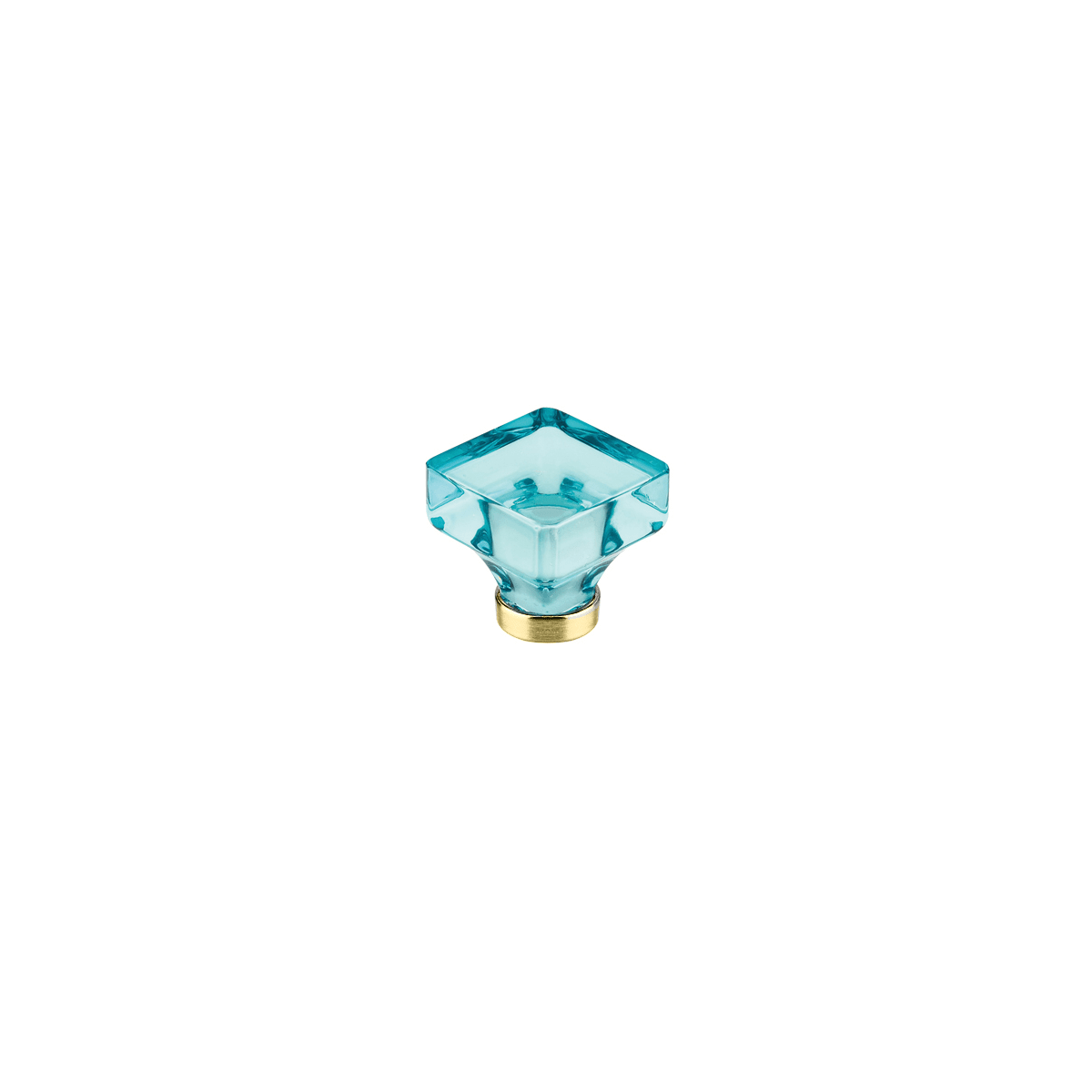 Emtek Crystal And Porcelain 1-3/8 Inch Square Cabinet Knob