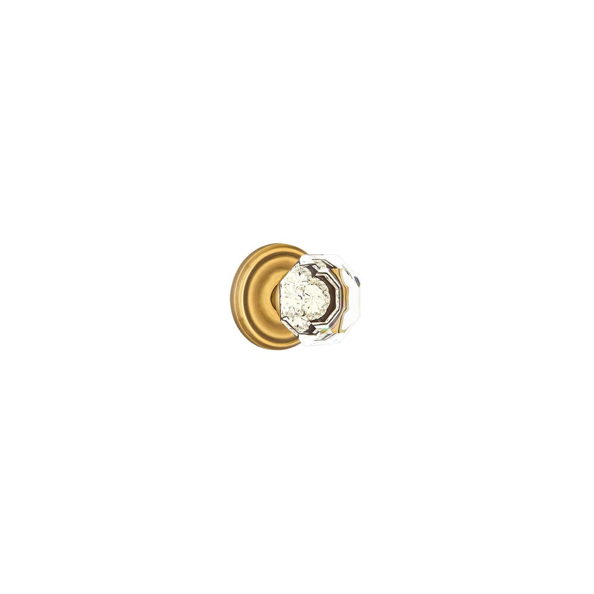 Emtek Old Town Clear Crystal Passage Door Knobset with Brass Rosette and the CF Mechanism