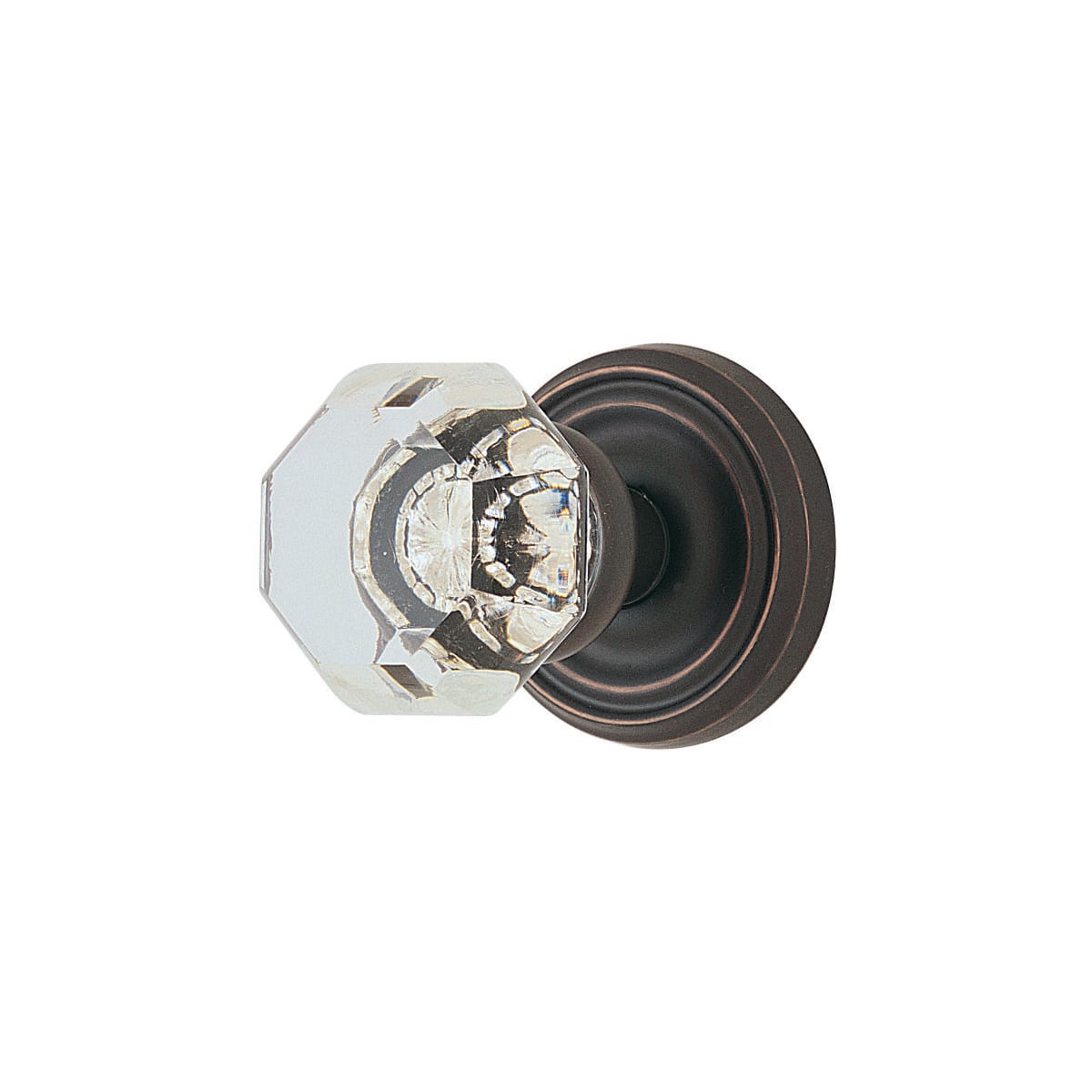 Emtek Old Town Clear Crystal Passage Door Knobset with Brass Rosette and the CF Mechanism
