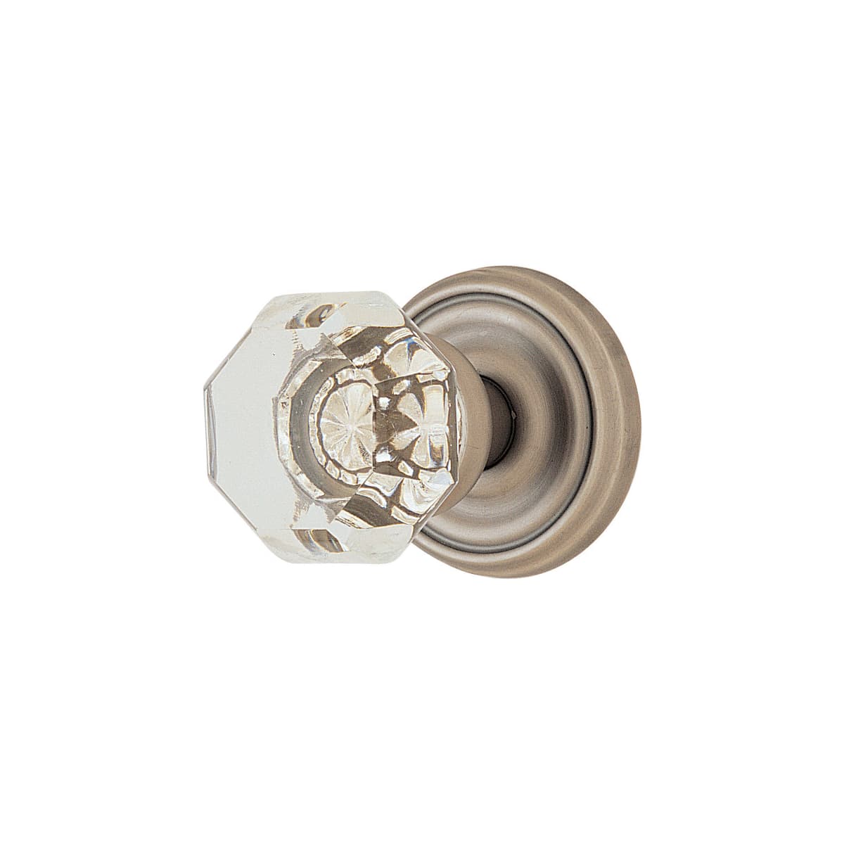 Emtek Old Town Clear Crystal Passage Door Knobset with Brass Rosette and the CF Mechanism