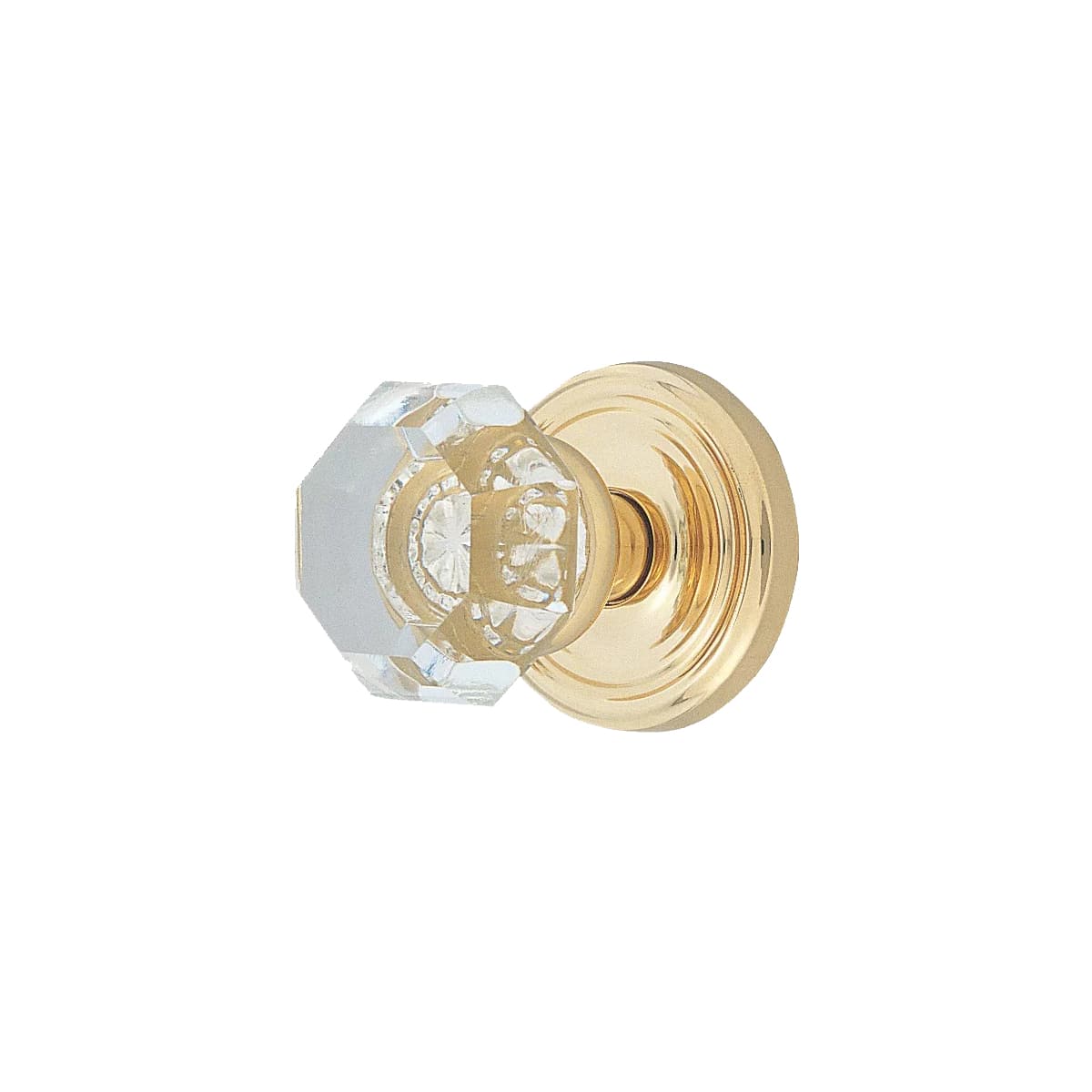 Emtek Old Town Clear Crystal Passage Door Knobset with Brass Rosette and the CF Mechanism