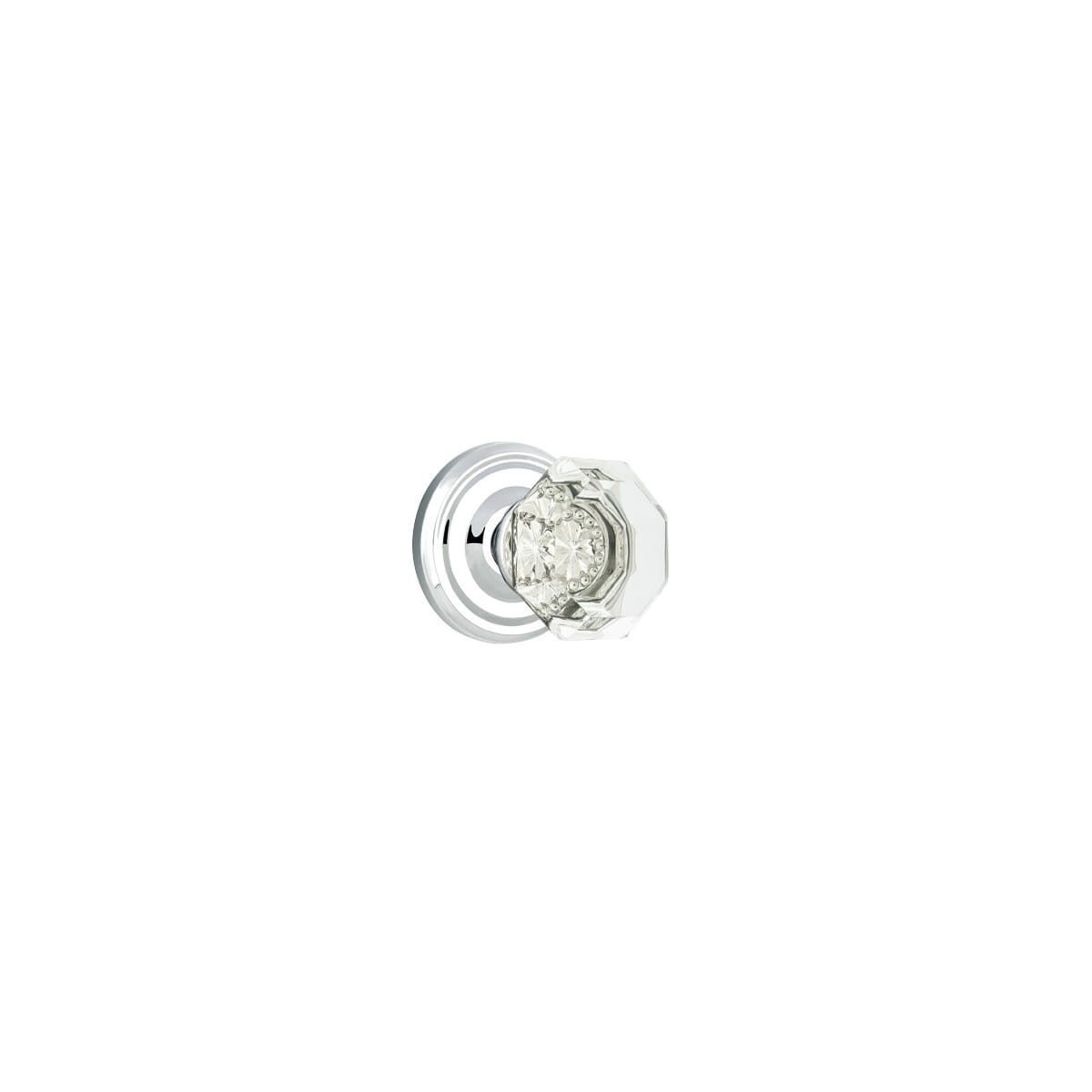 Emtek Old Town Clear Crystal Passage Door Knobset with Brass Rosette and the CF Mechanism