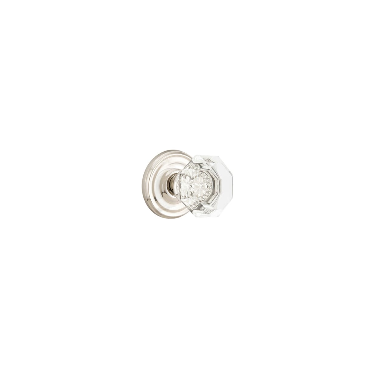 Emtek Old Town Clear Crystal Passage Door Knobset with Brass Rosette and the CF Mechanism