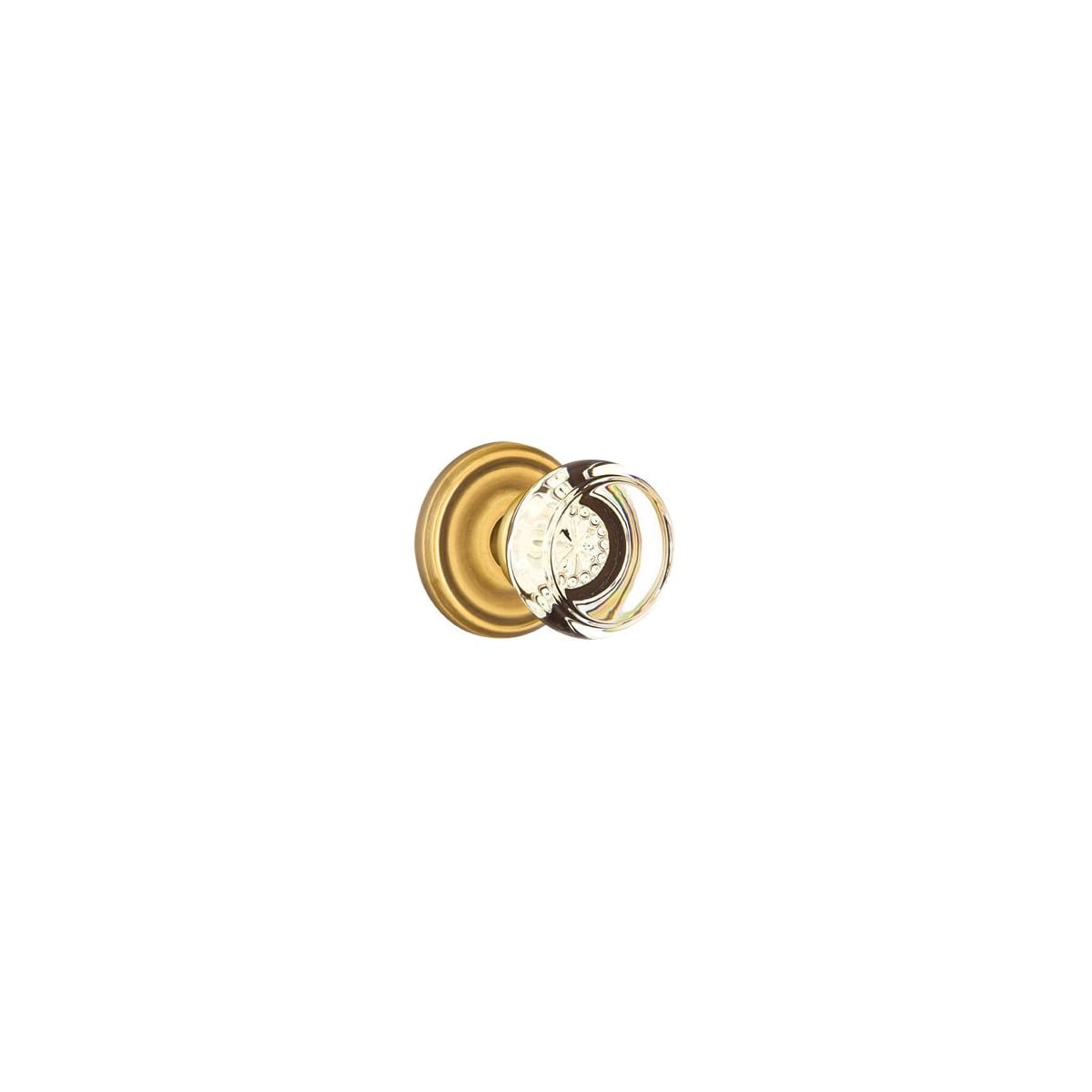 Emtek Georgetown Crystal Passage Door Knob Set with Brass Rosette and CF Mechanism