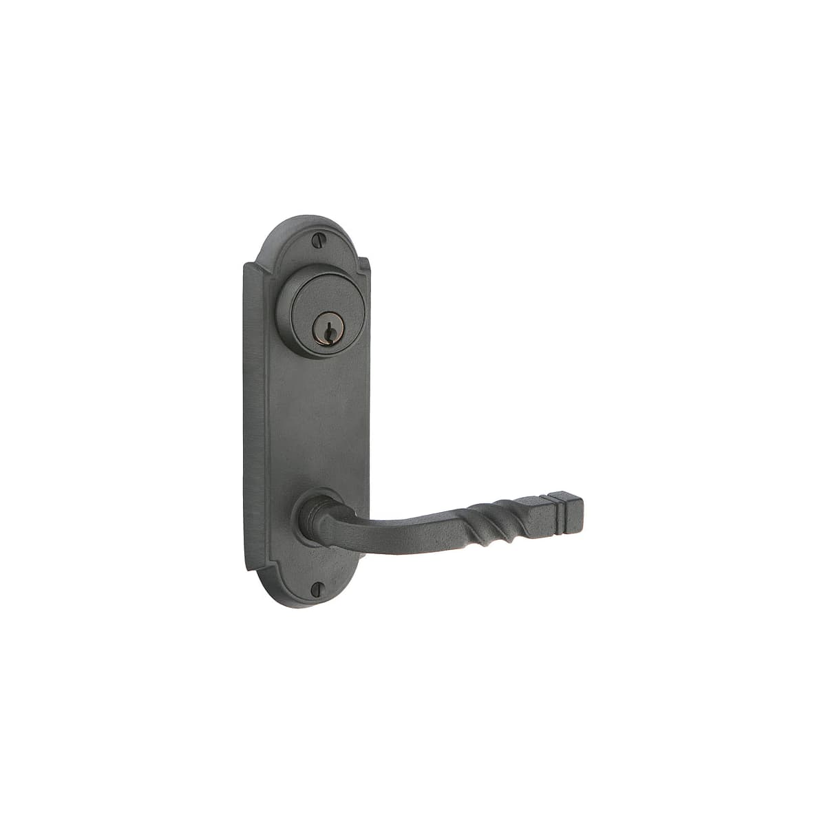 Emtek 8-1/8" Height #5 Style Sideplate Wrought Steel Dummy Keyed Set