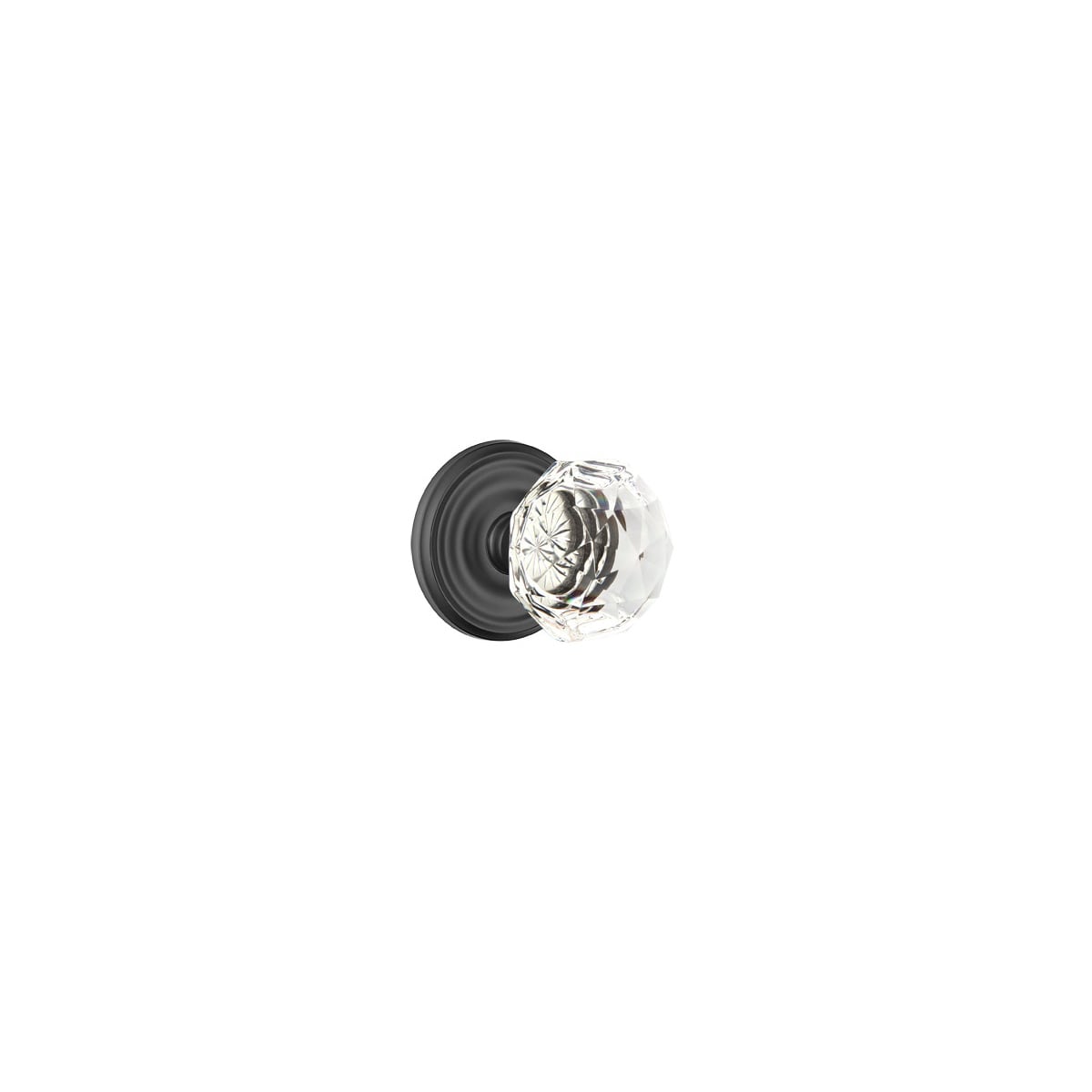 Emtek Diamond Crystal Passage Door Knobset with Brass Rosette and the CF Mechanism
