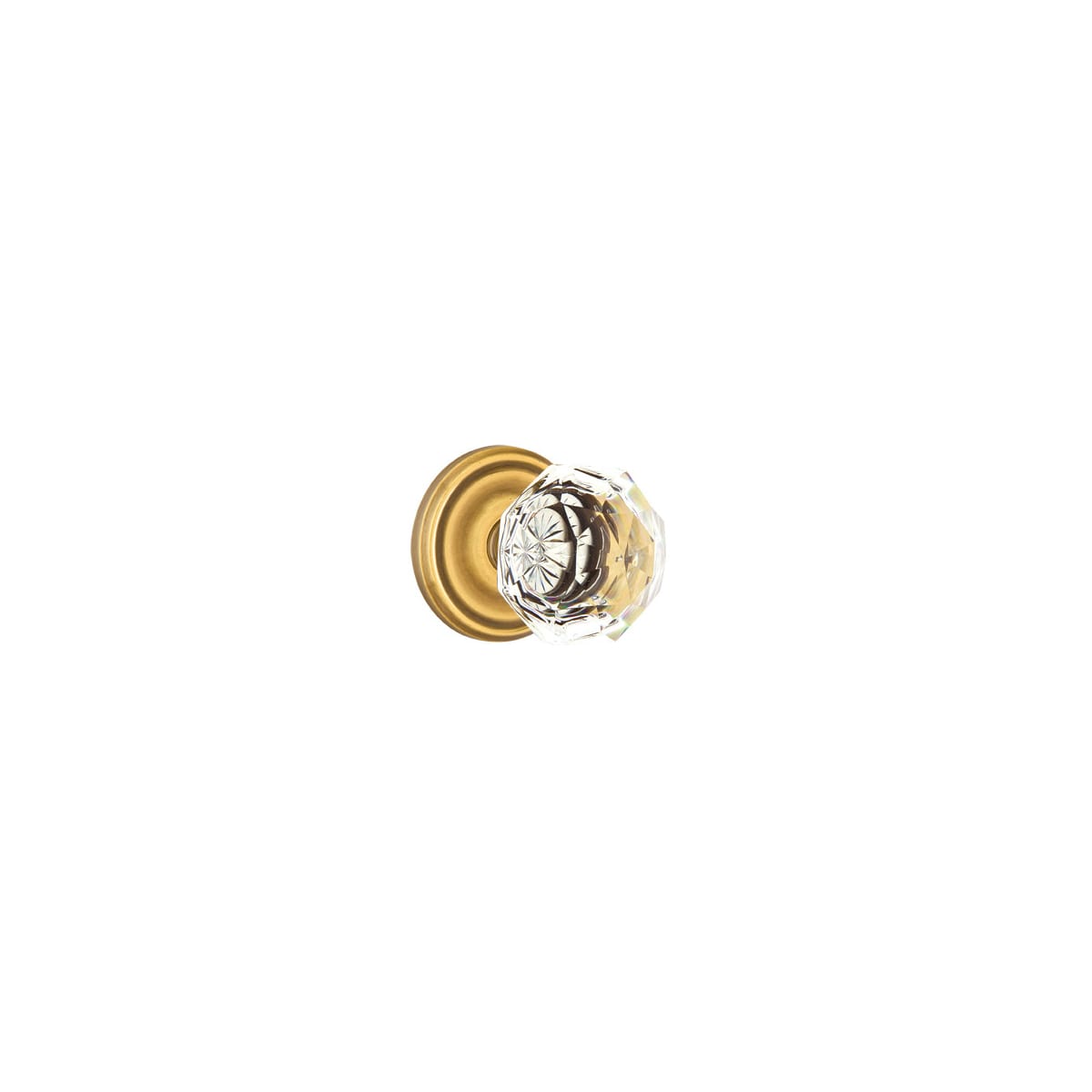 Emtek Diamond Crystal Passage Door Knobset with Brass Rosette and the CF Mechanism