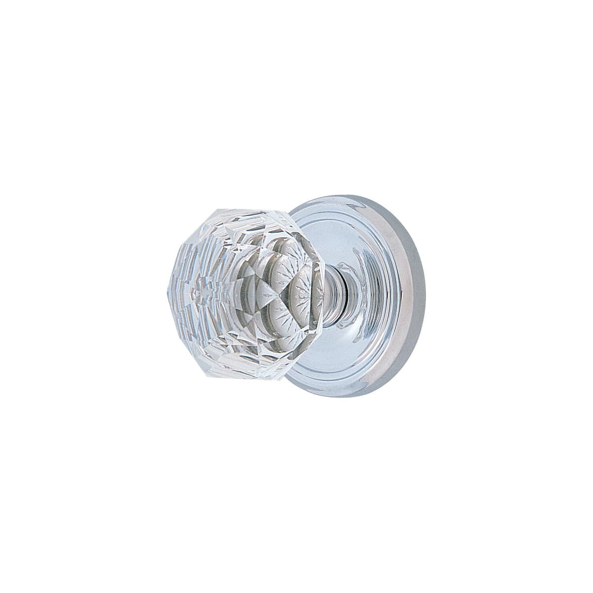 Emtek Diamond Crystal Passage Door Knobset with Brass Rosette and the CF Mechanism