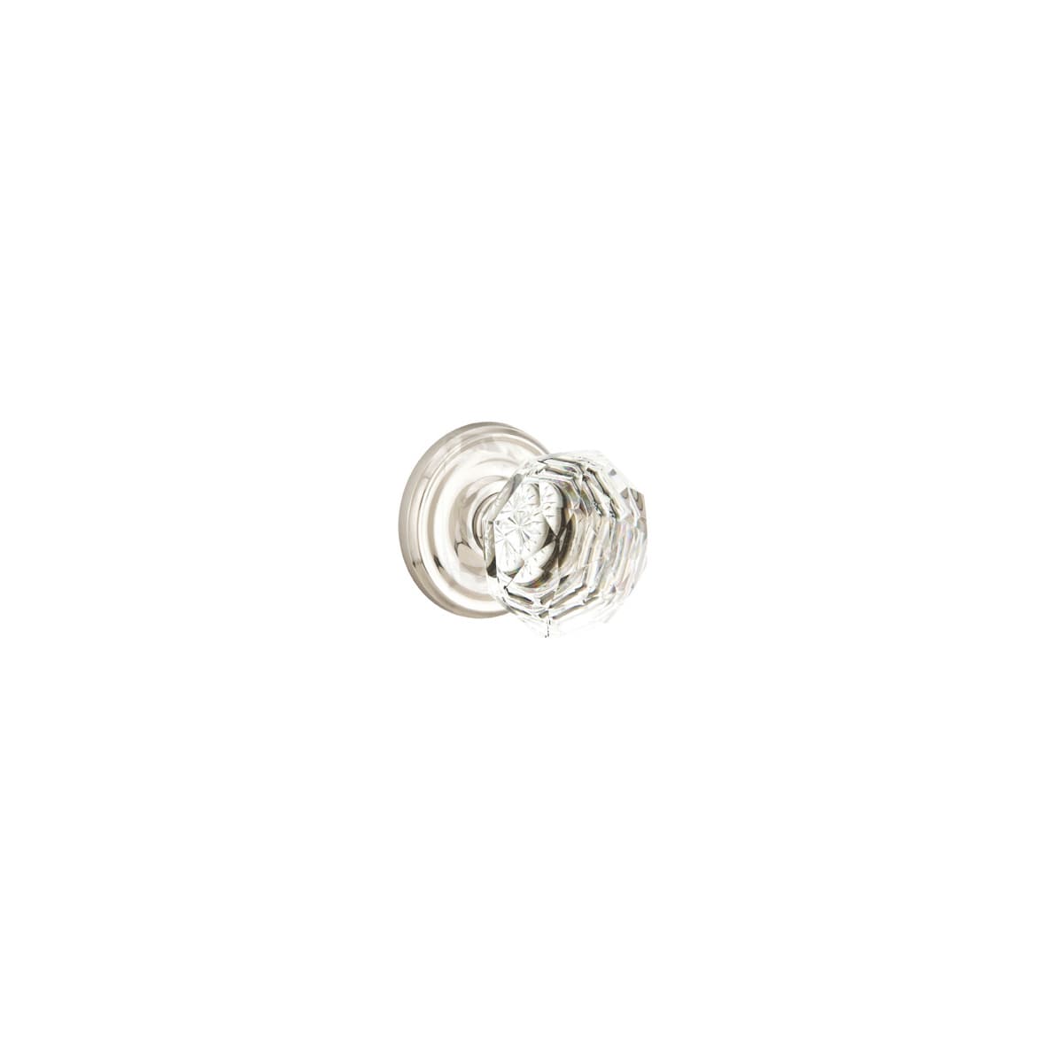 Emtek Diamond Crystal Passage Door Knobset with Brass Rosette and the CF Mechanism